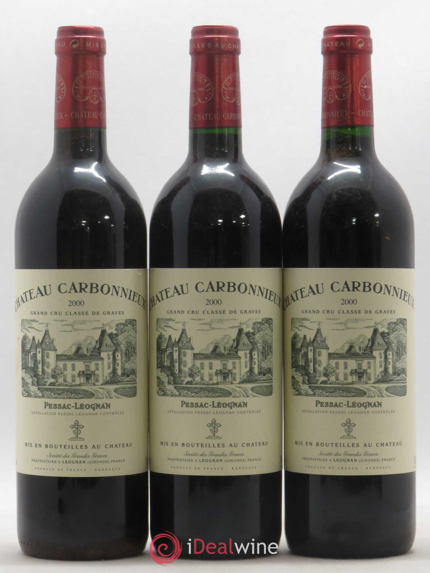 Château Carbonnieux Cru Classé de Graves 2000 - Lot de 3 bouteilles - 0