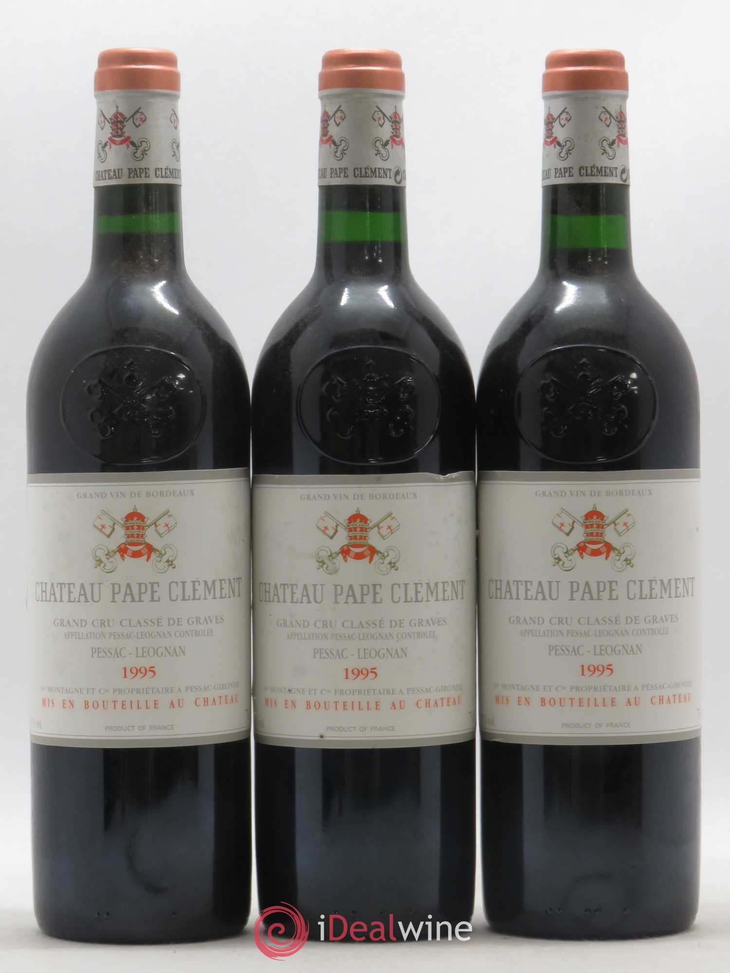 Château Pape Clément Cru Classé de Graves 1995 - Lot de 3 bouteilles - 0