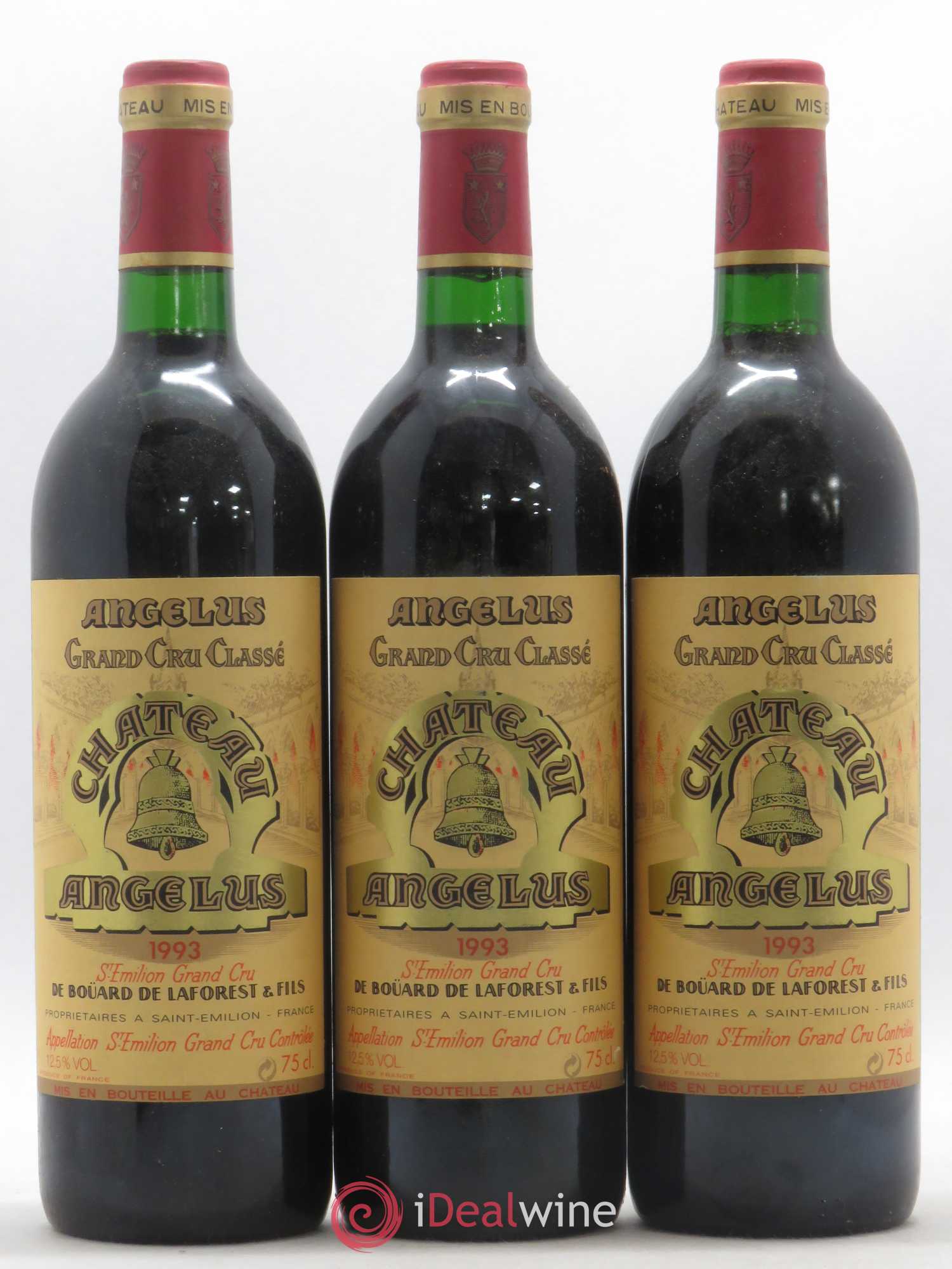 Château Angélus 1er Grand Cru Classé A 1993 - Lot de 3 bouteilles - 0