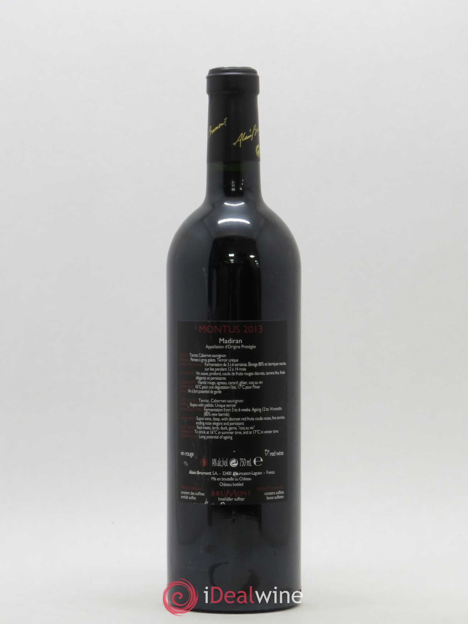 Madiran Château Montus Alain Brumont 2013 - Lot de 1 bouteille - 1