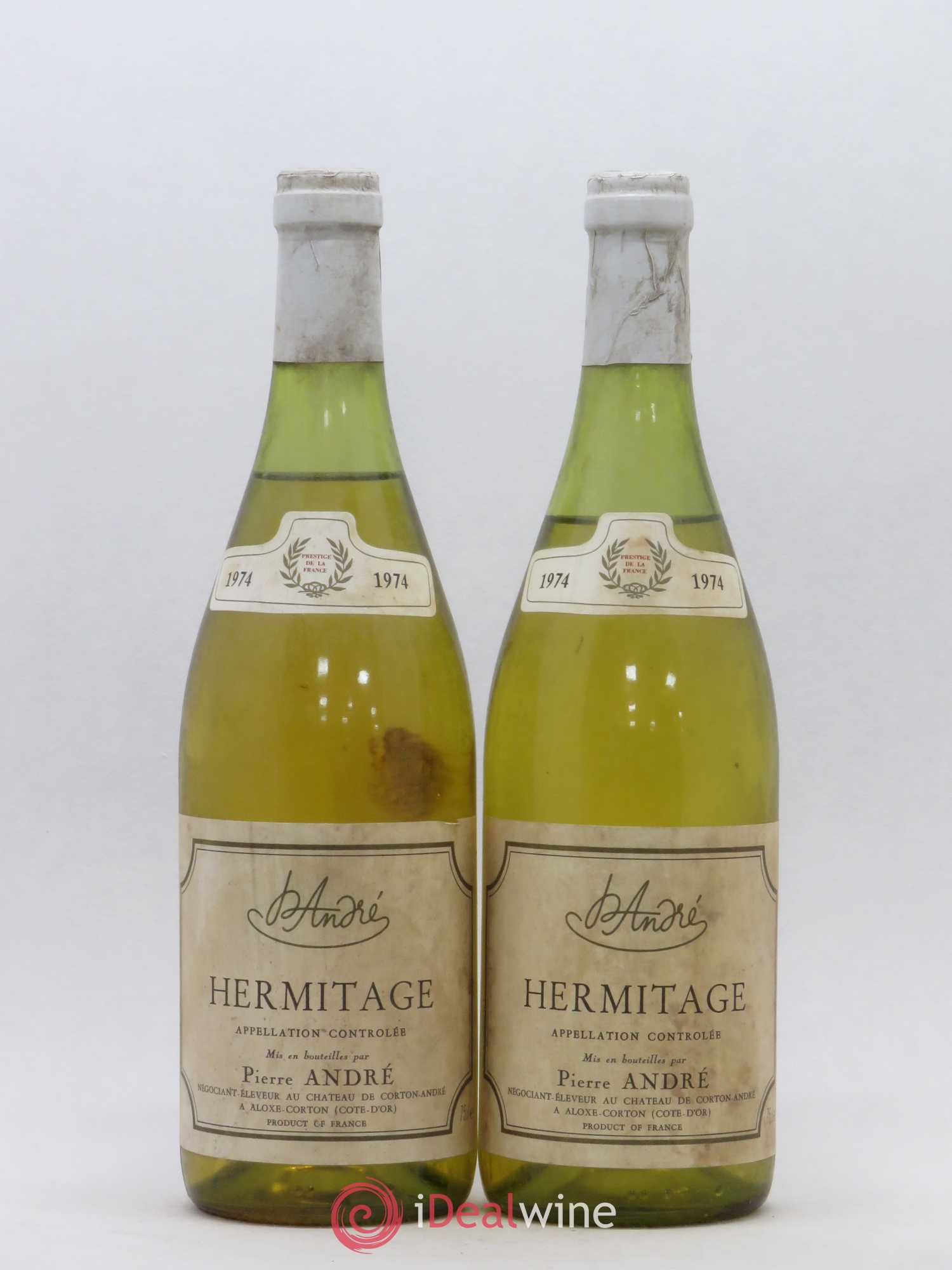 Hermitage Pierre André 1974 - Lot de 2 bouteilles - 0