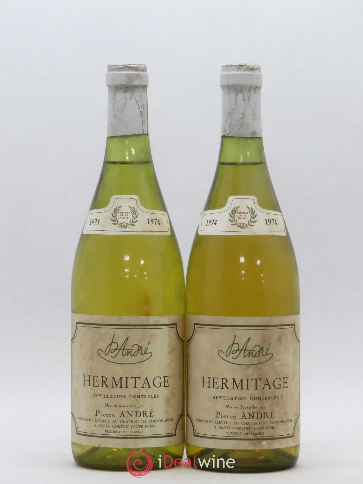 Hermitage Pierre André 1974 - Lot de 2 bouteilles - 0