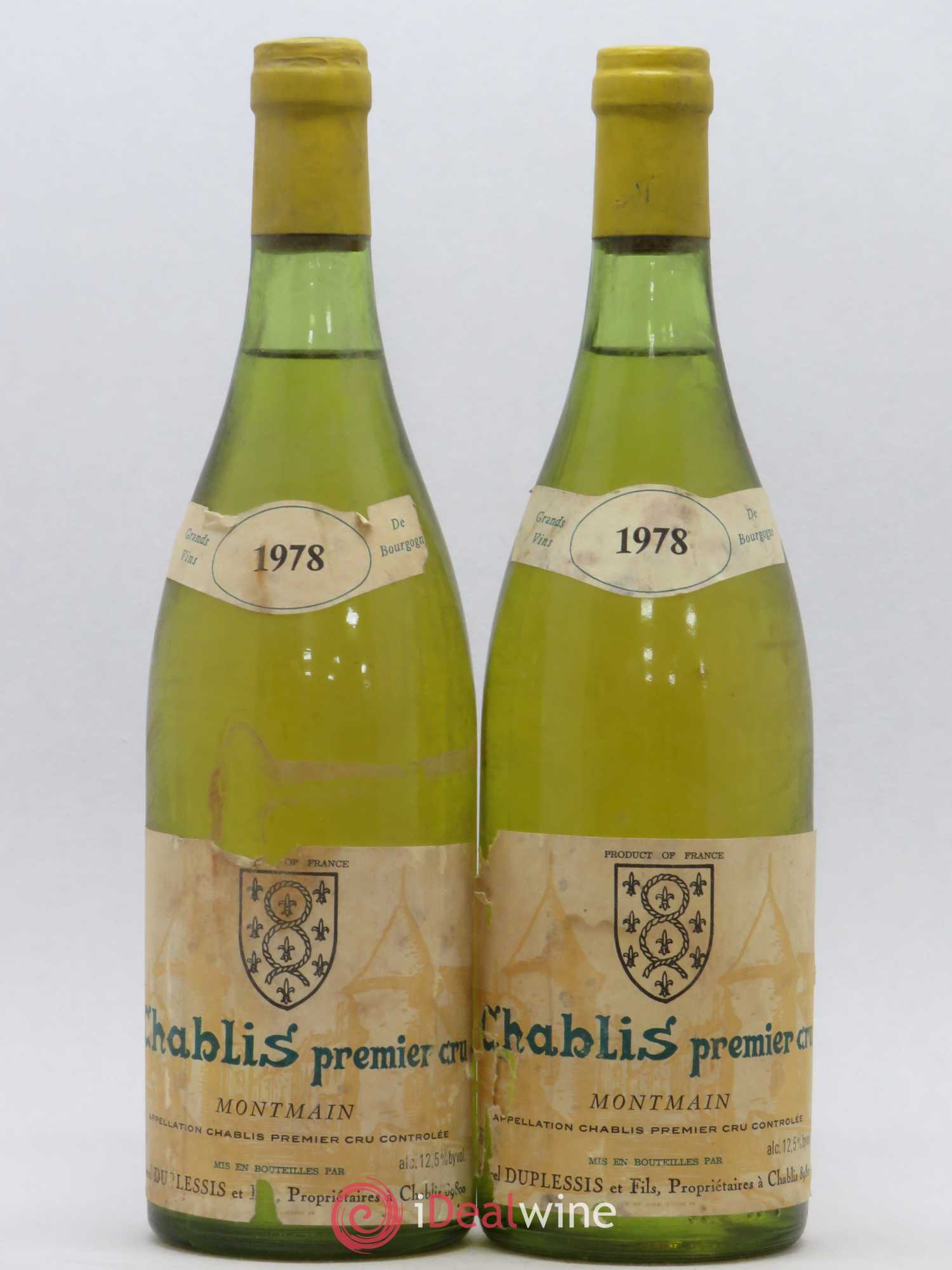 Chablis 1er Cru Montmain Marcel Duplessis & Fils 1978 - Posten von 2 Flaschen - 0