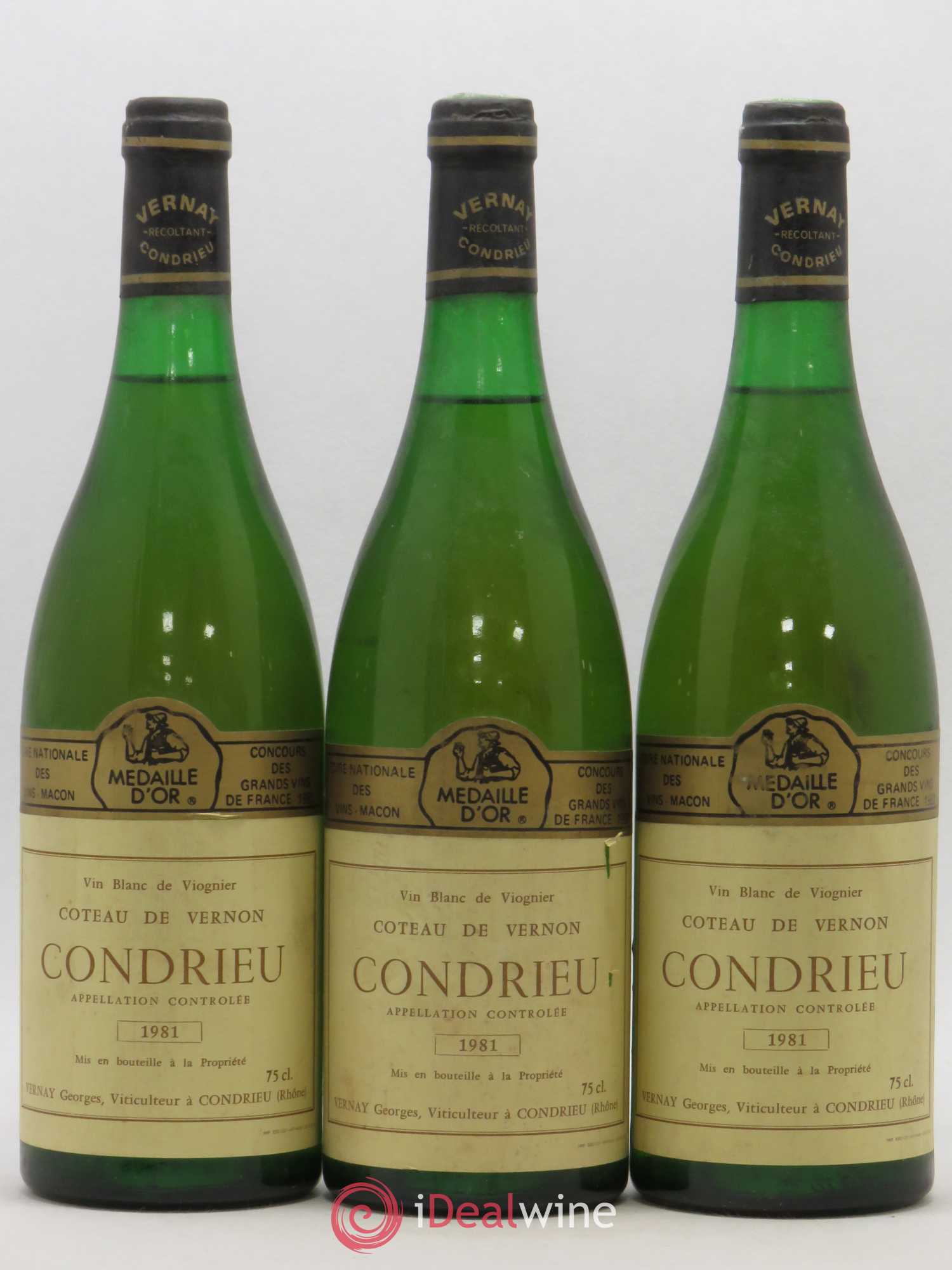 Condrieu Coteau de Vernon Georges Vernay 1981 - Lot de 3 bouteilles - 0