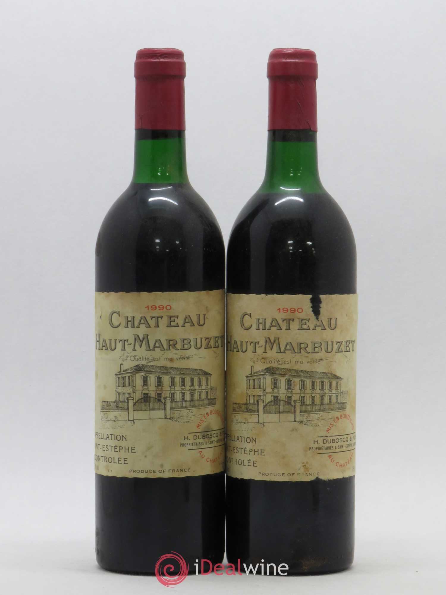 Château Haut Marbuzet 1990 - Lot de 2 bouteilles - 0
