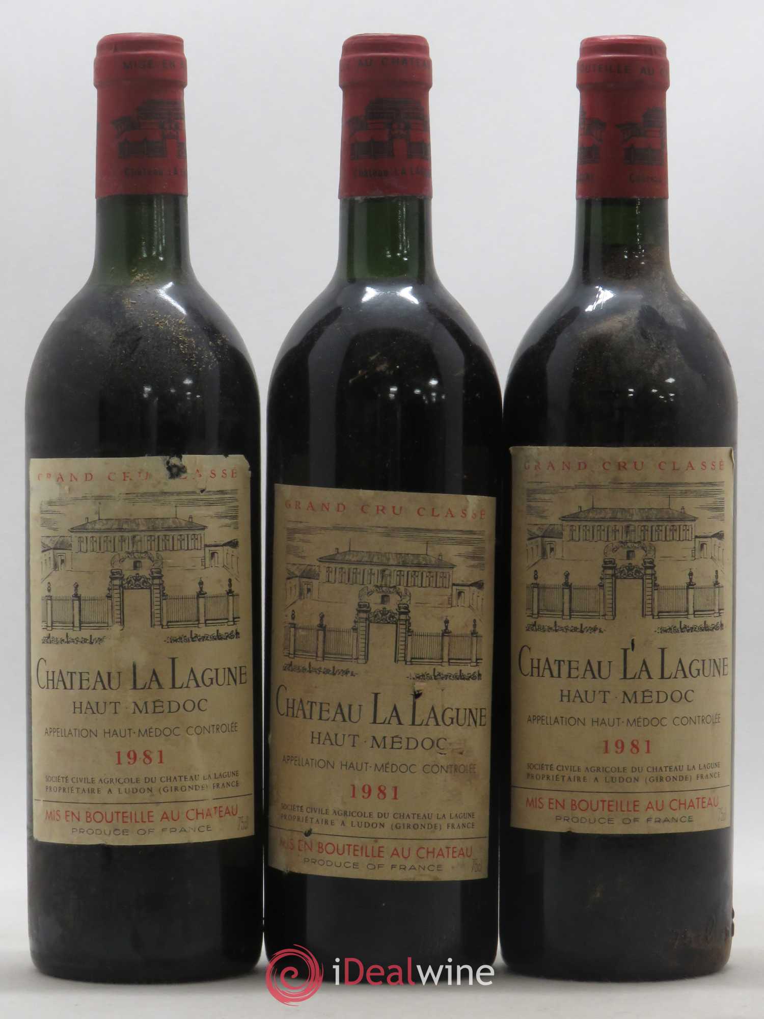 Château la Lagune 3ème Grand Cru Classé 1981 - Lot de 3 bouteilles - 0