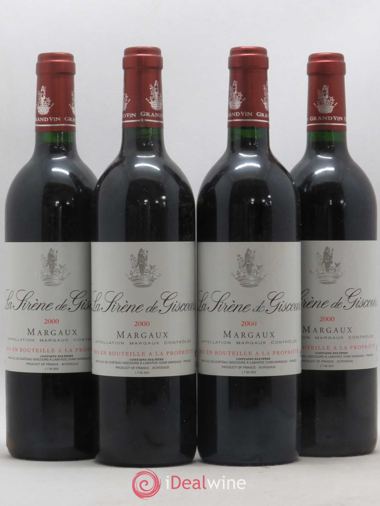La Sirène de Giscours 2000 - Lot de 4 bouteilles - 0