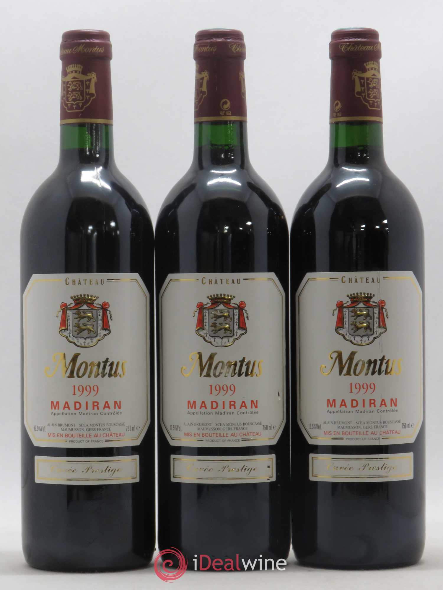 Madiran Château Montus-Prestige Alain Brumont 1999 - Lot de 3 bouteilles - 0