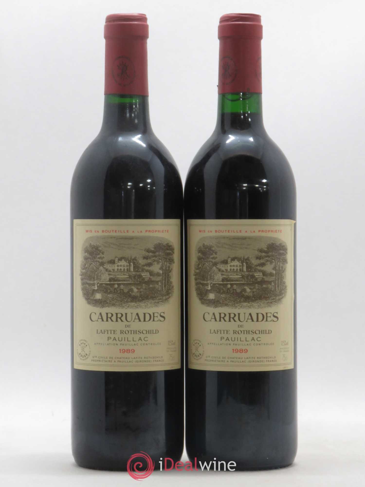 Carruades de Lafite Rothschild Second Vin 1989 - Lot de 2 bouteilles - 0