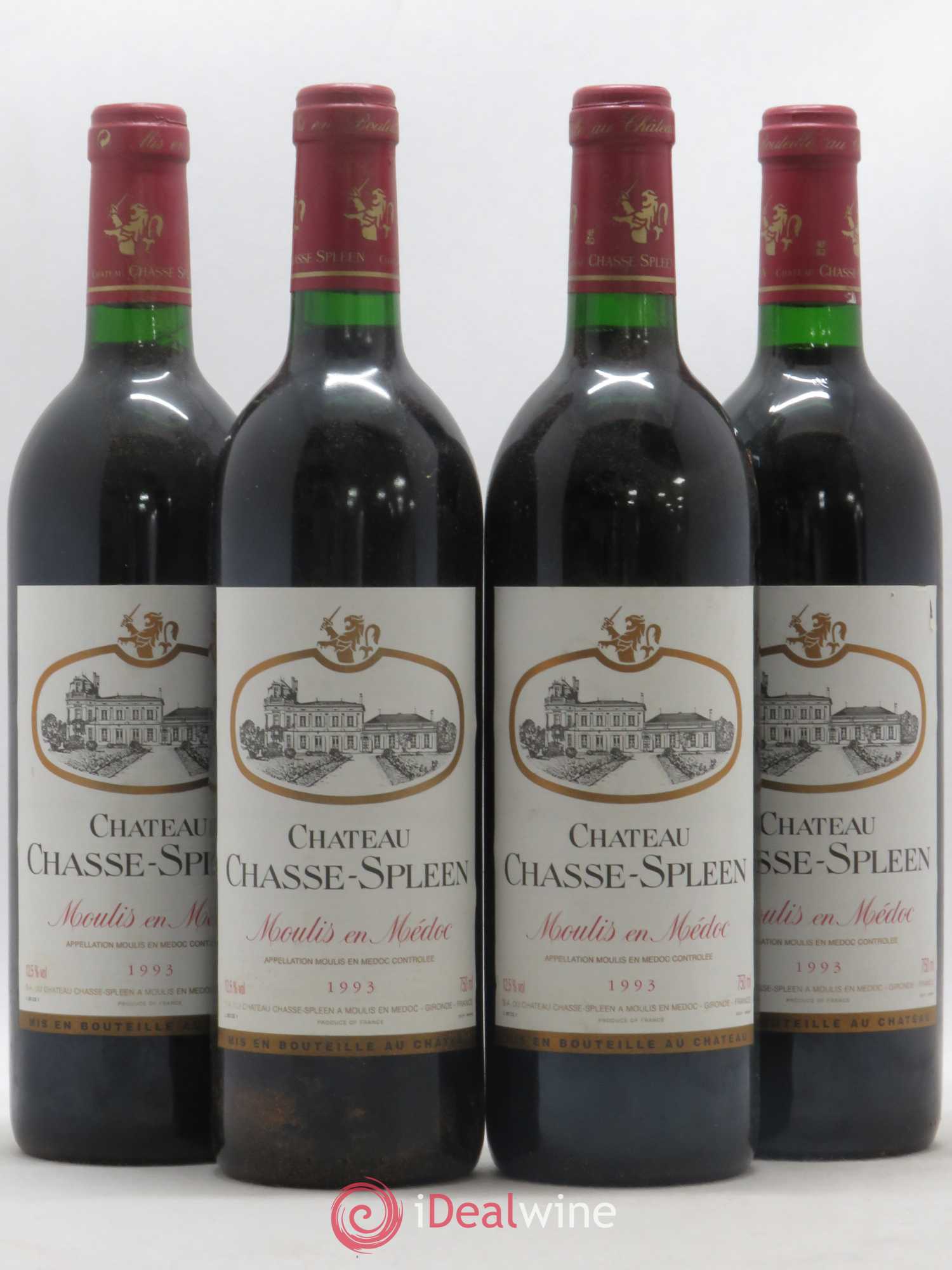 Château Chasse Spleen 1993 - Lot de 4 bouteilles - 0