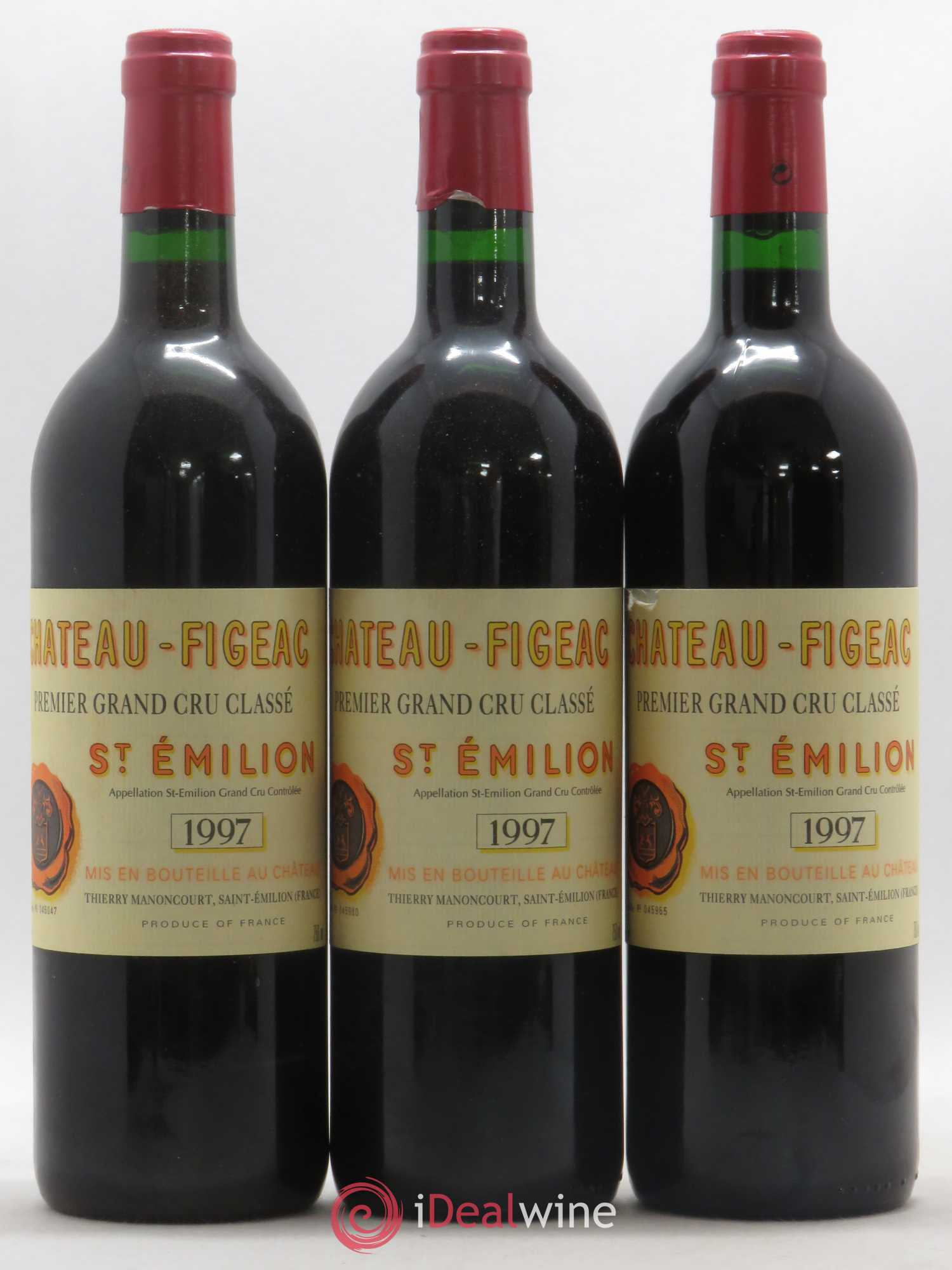Château Figeac 1er Grand Cru Classé A 1997 - Lot de 3 bouteilles - 0