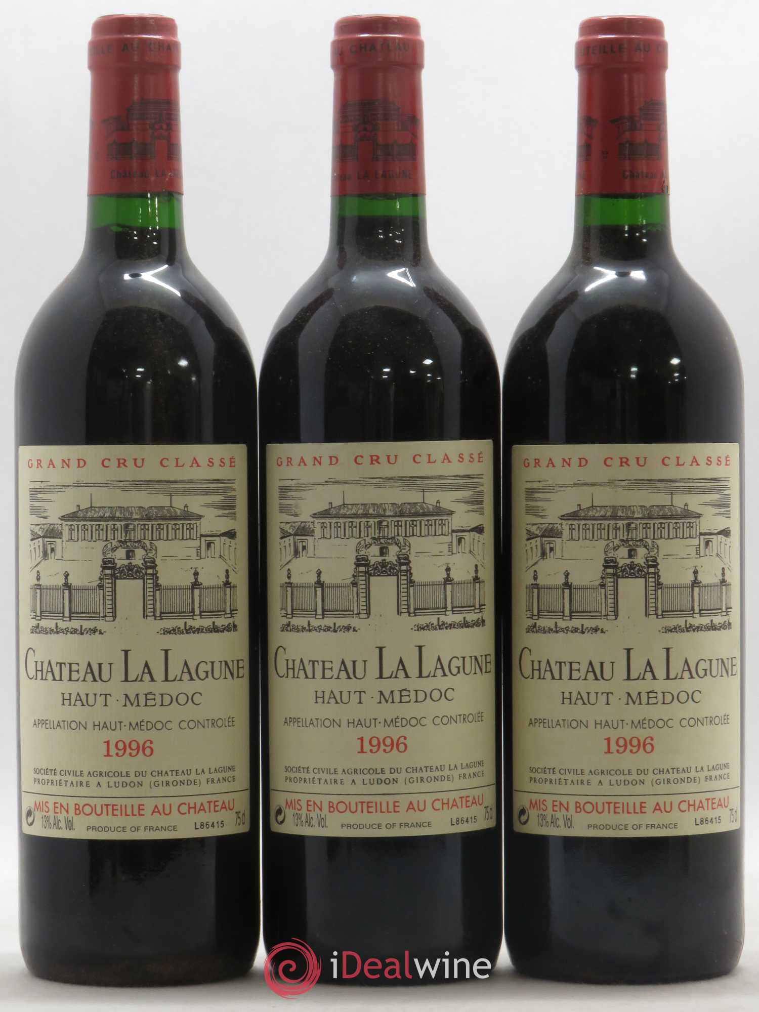 Château la Lagune 3ème Grand Cru Classé 1996 - Lot de 3 bouteilles - 0