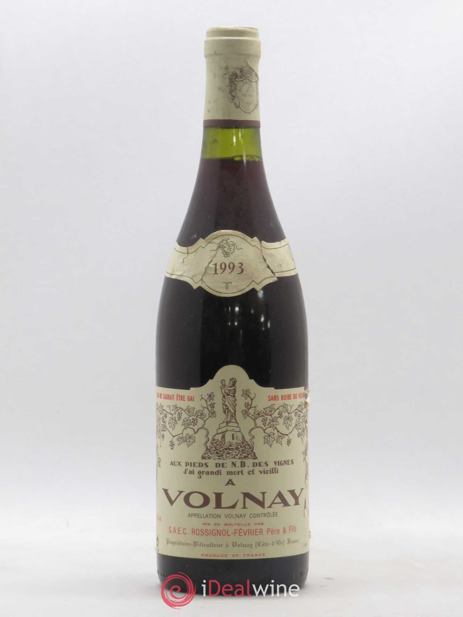 Volnay Aux Pieds Notre Dame des Vignes Rossignol Février 1993 - Posten von 1 Flasche - 0