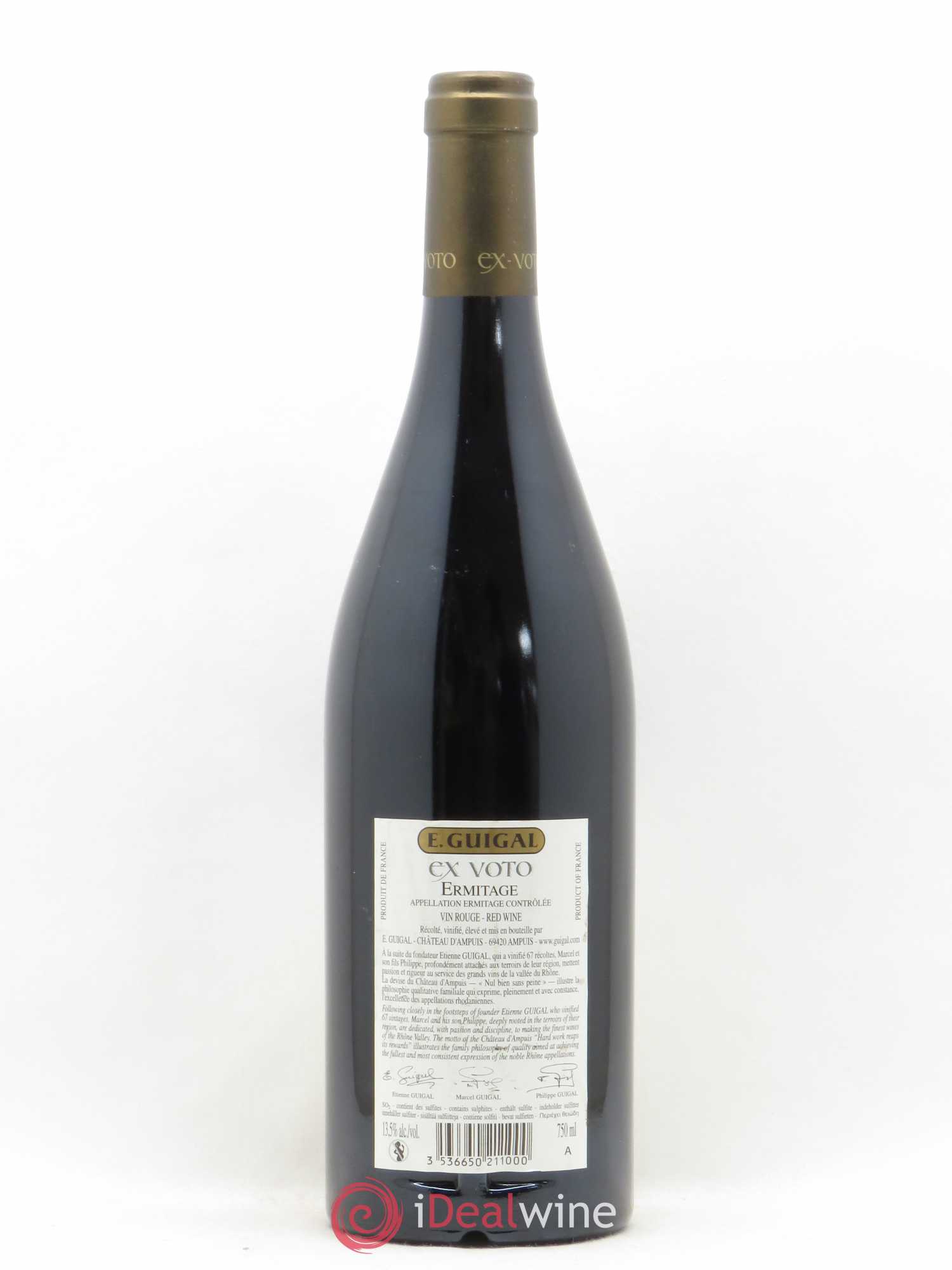 Ermitage Ex Voto Guigal 2010 - Lot de 1 bouteille - 1