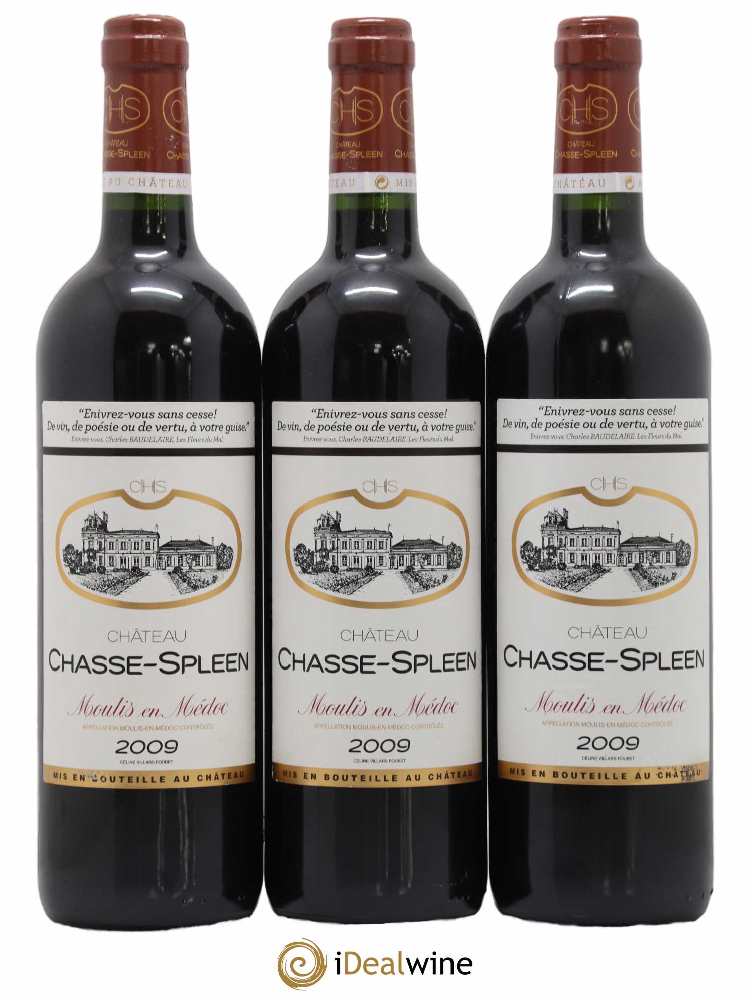 Château Chasse Spleen 2009 - Lot de 3 bouteilles - 0