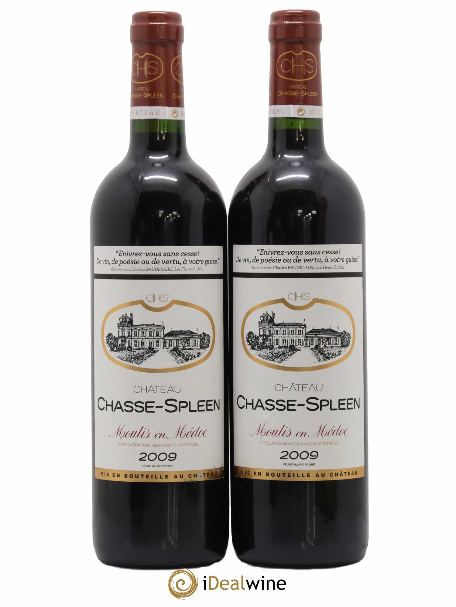 Château Chasse Spleen 2009 - Lot de 2 bouteilles - 0