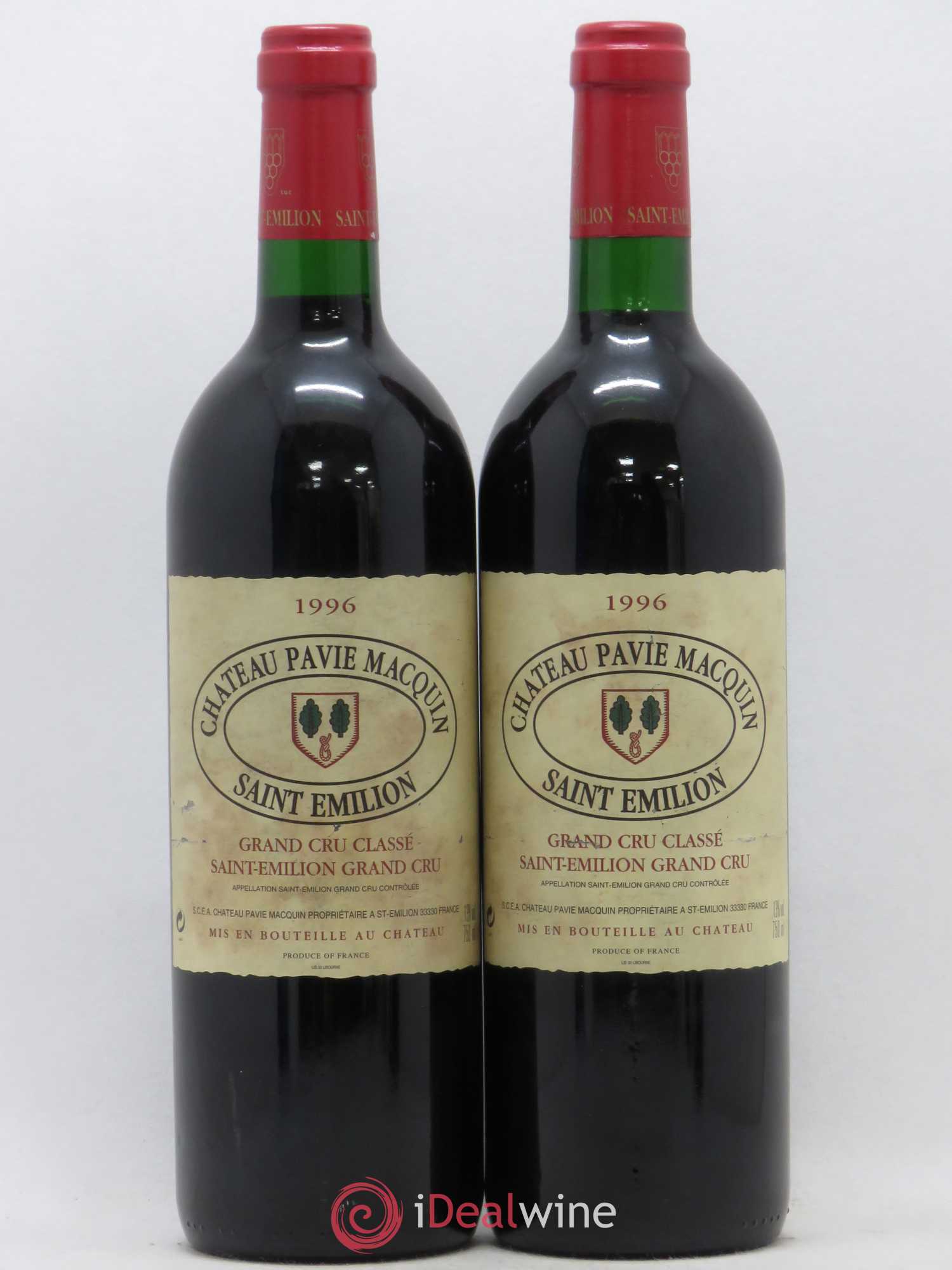 Château Pavie Macquin 1er Grand Cru Classé B 1996 - Lot de 2 bouteilles - 0