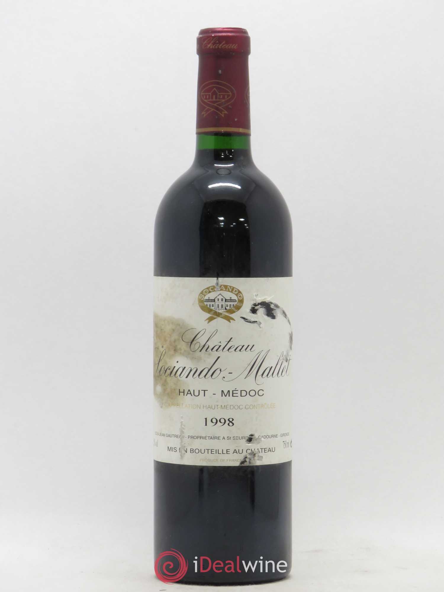 Château Sociando Mallet 1998 - Lot de 1 bouteille - 0