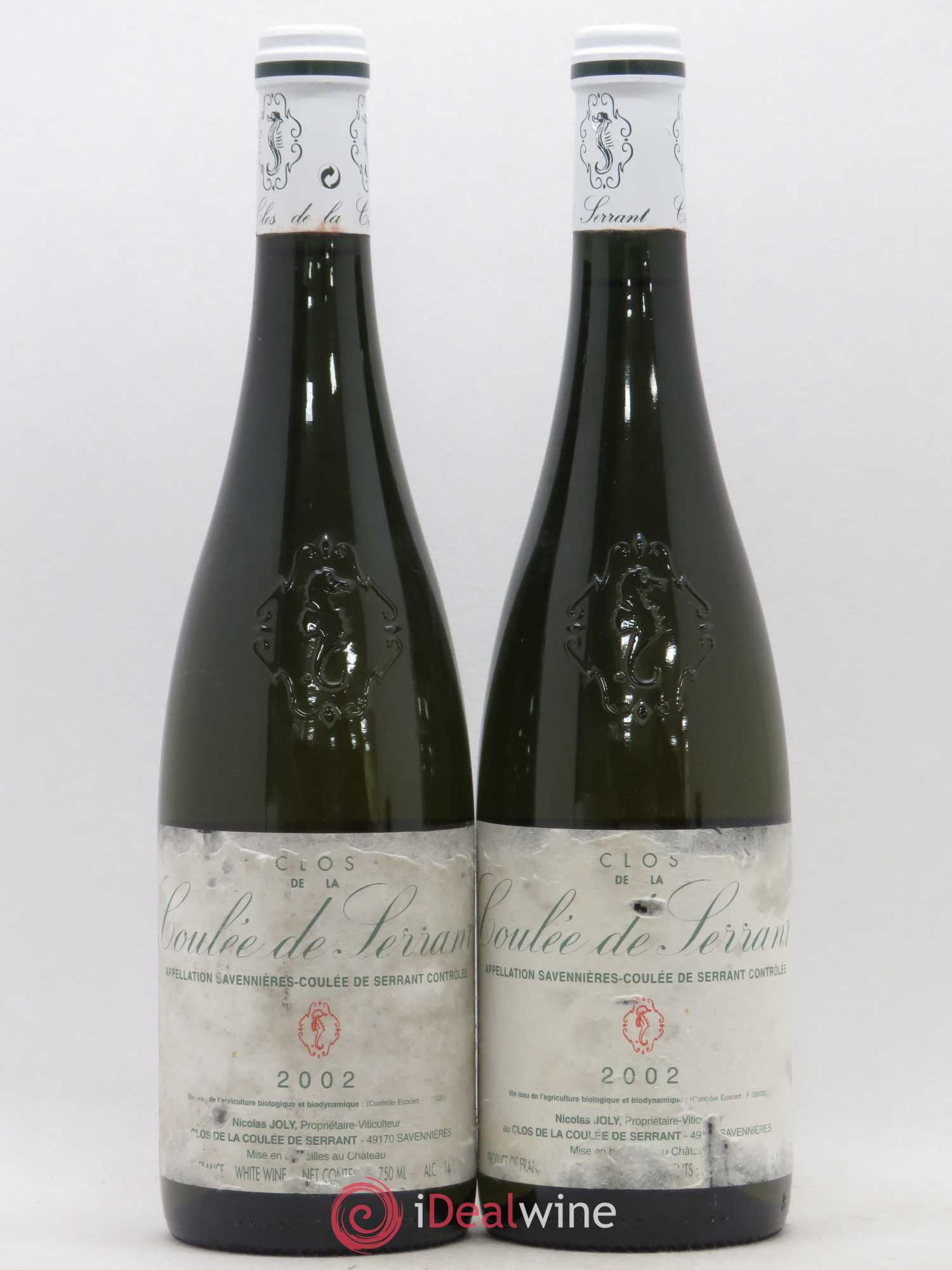 Savennières Clos de la Coulée de Serrant Vignobles de la Coulée de Serrant - Nicolas Joly 2002 - Lot de 2 bouteilles - 0