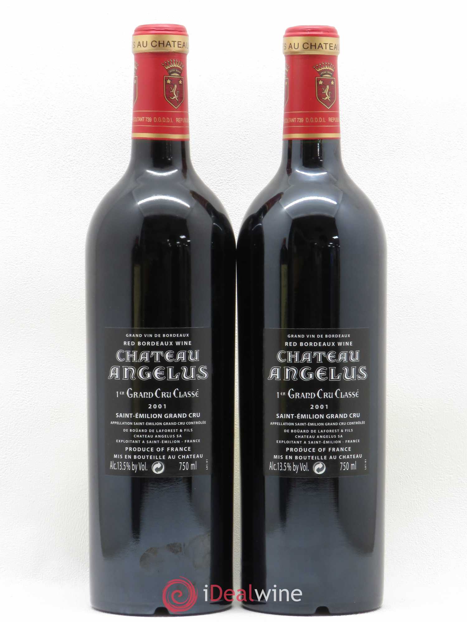Château Angélus 1er Grand Cru Classé A 2001 - Lot de 2 bouteilles - 1
