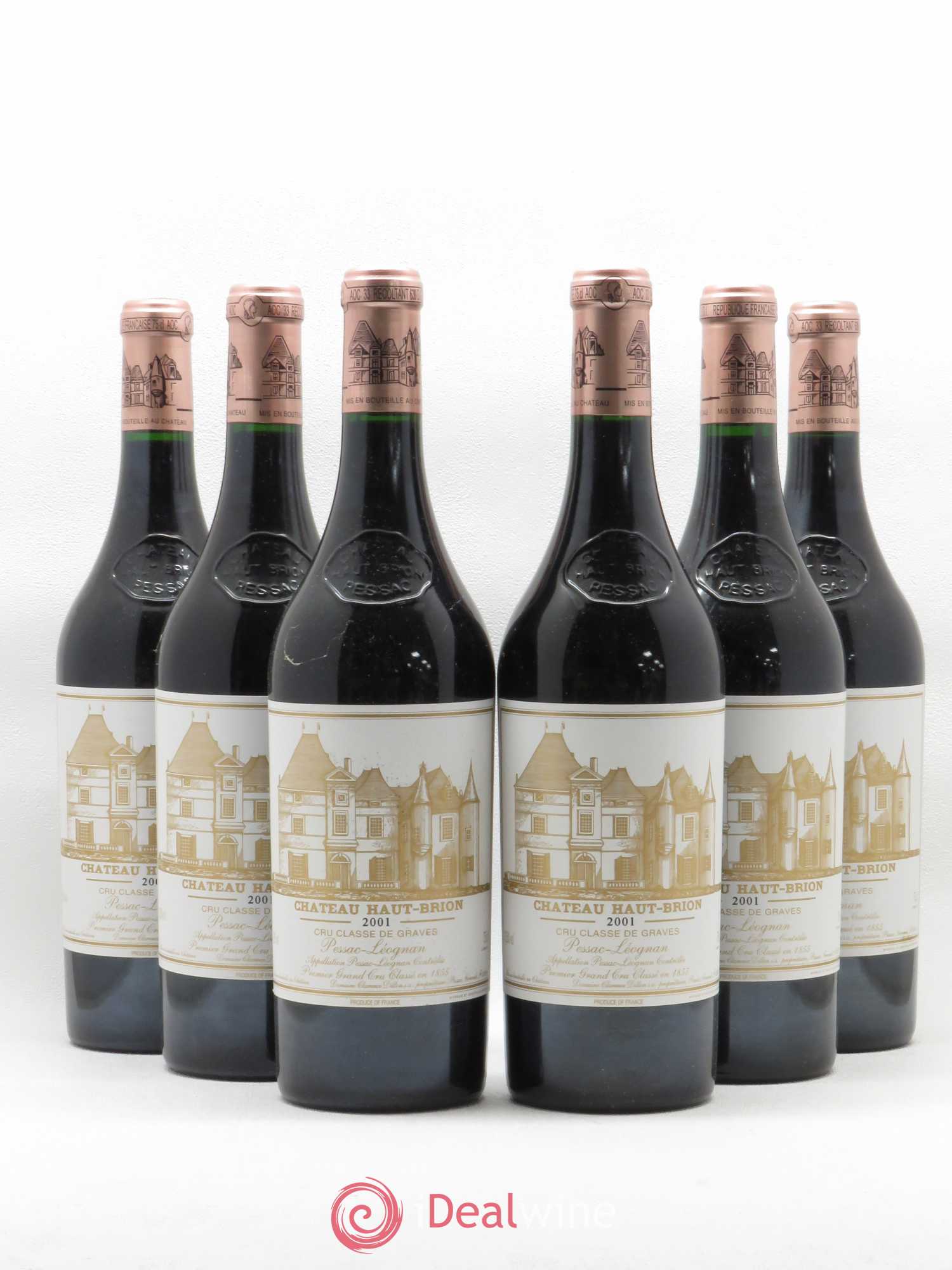 Château Haut Brion 1er Grand Cru Classé 2001 - Lot de 6 bouteilles - 0