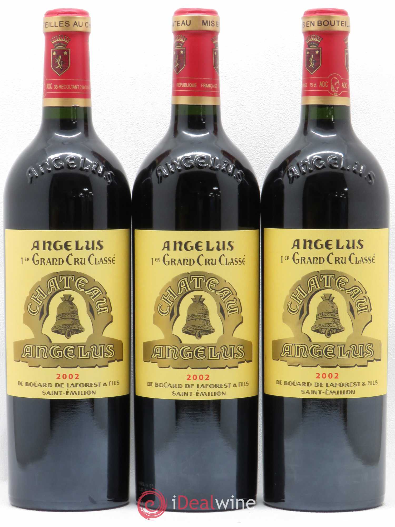 Château Angélus 1er Grand Cru Classé A 2002 - Lot de 3 bouteilles - 0