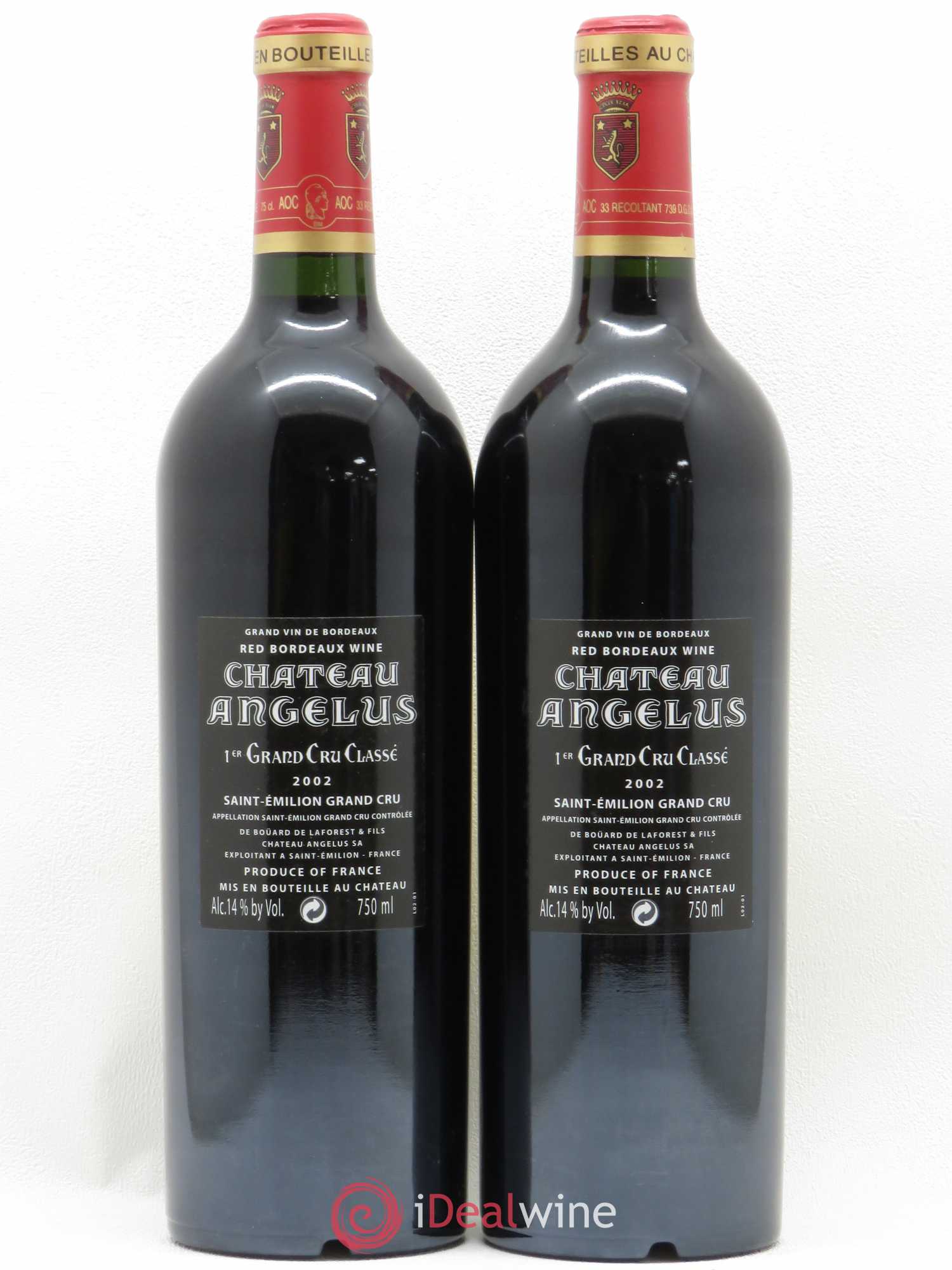 Château Angélus 1er Grand Cru Classé A 2002 - Lot de 2 bouteilles - 1