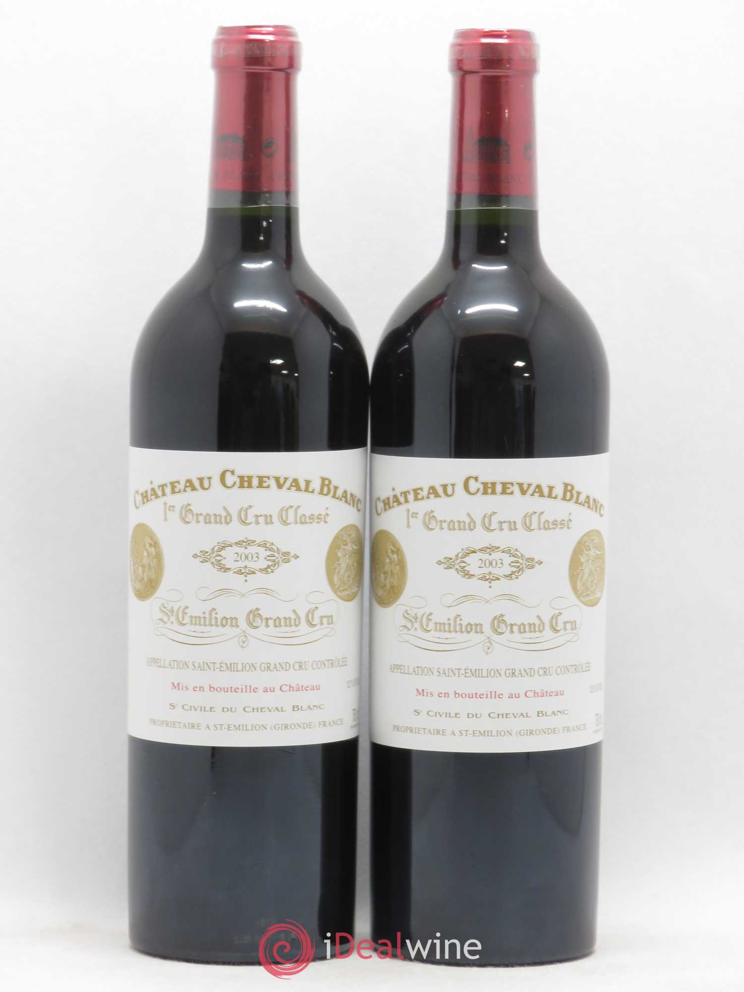 Château Cheval Blanc 1er Grand Cru Classé A 2003 - Lot de 2 bouteilles - 0