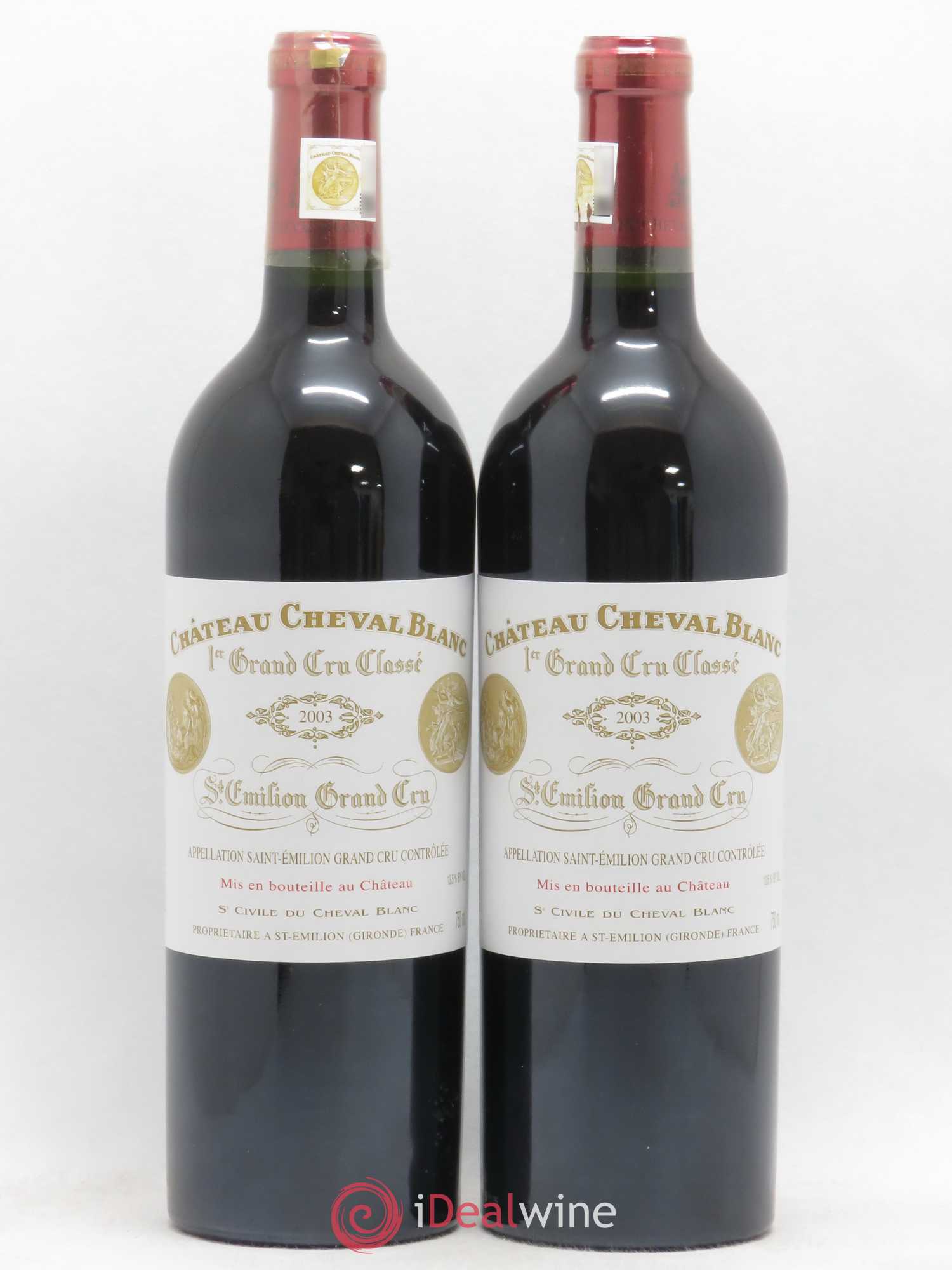 Château Cheval Blanc 1er Grand Cru Classé A 2003 - Lot de 2 bouteilles - 0