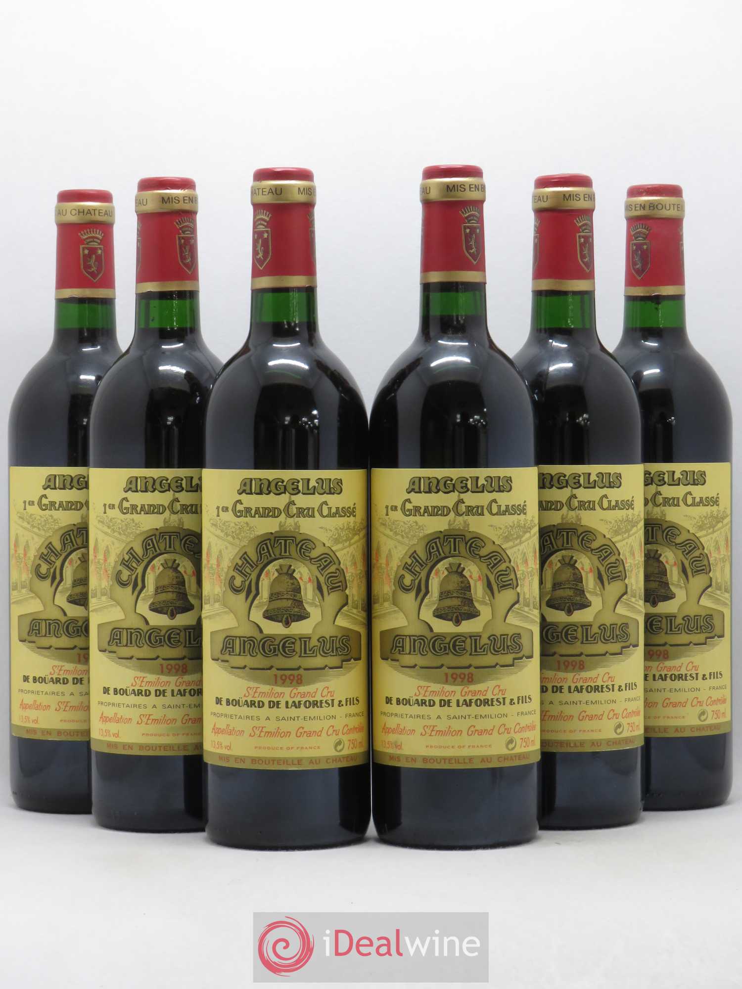 Château Angélus 1er Grand Cru Classé A 1998 - Lot de 6 bouteilles - 0