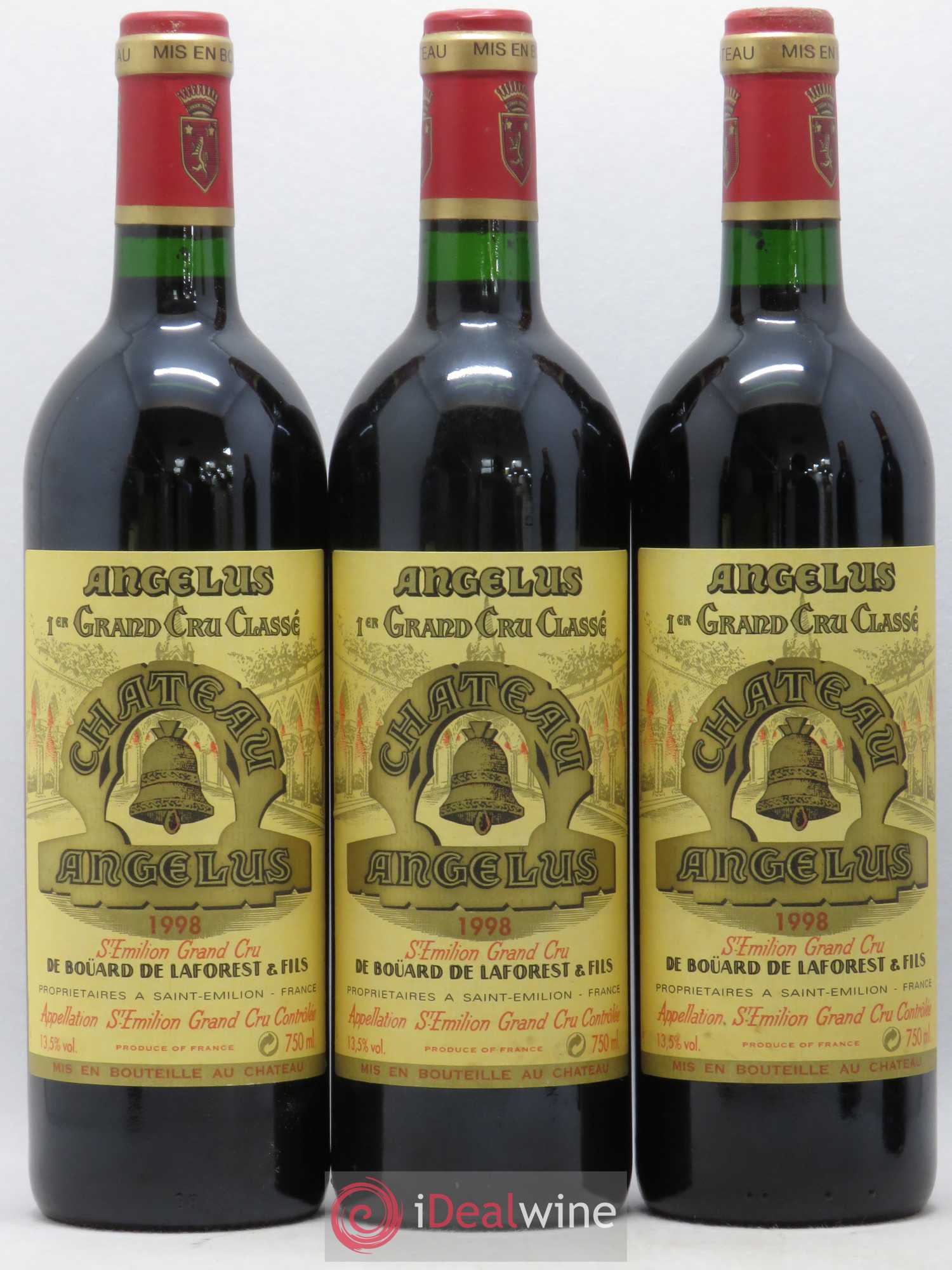 Château Angélus 1er Grand Cru Classé A 1998 - Lot de 6 bouteilles - 1