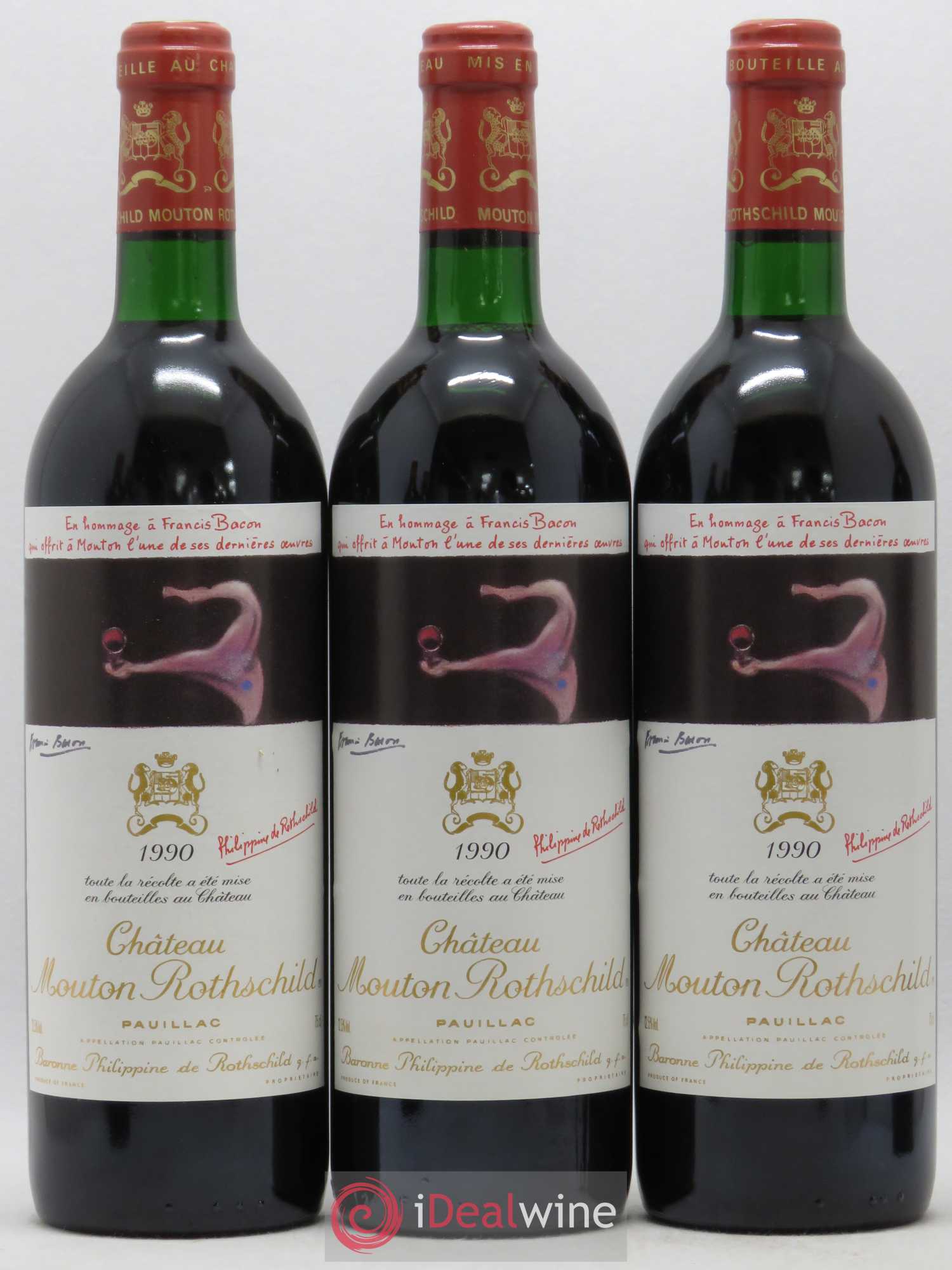 Château Mouton Rothschild 1er Grand Cru Classé 1990 - Lot de 6 bouteilles - 1