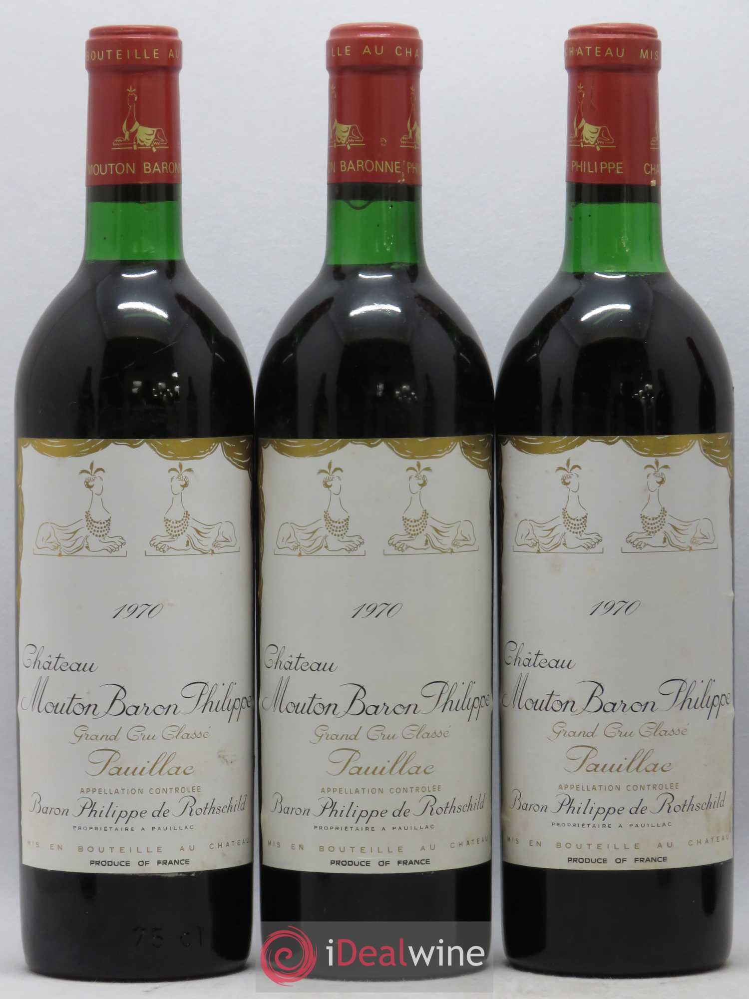 Château d' Armailhac - Mouton Baron(ne) Philippe 5ème Grand Cru Classé 1970 - Lot de 6 bouteilles - 1