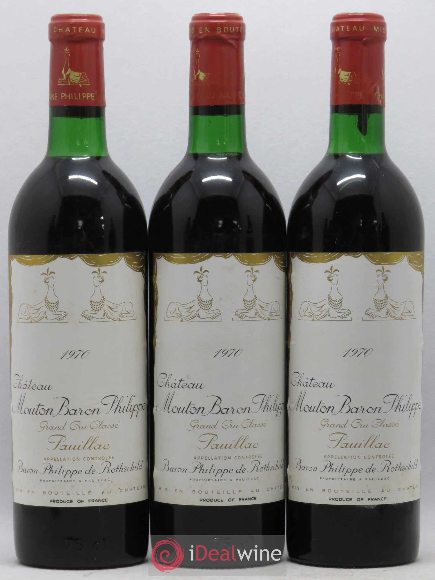 Château d' Armailhac - Mouton Baron(ne) Philippe 5ème Grand Cru Classé 1970 - Lot de 6 bouteilles - 2