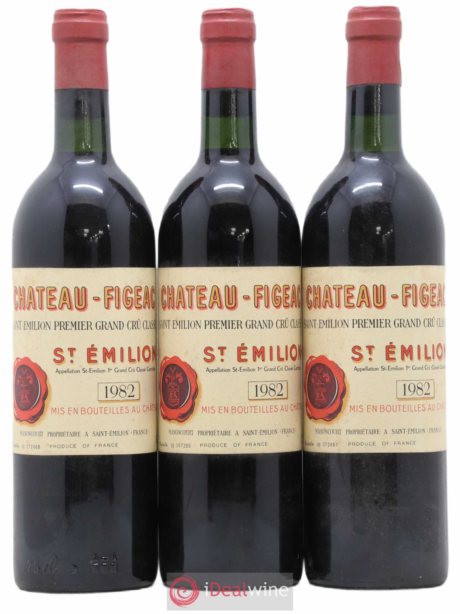 Château Figeac 1er Grand Cru Classé A 1982 - Lot de 3 bouteilles - 0