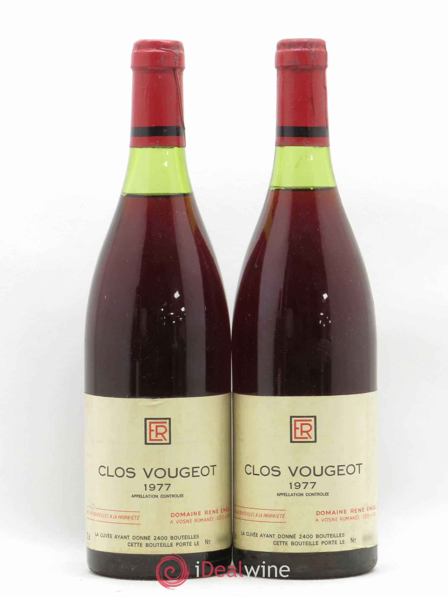 Clos de Vougeot Grand Cru Domaine René Engel - Domaine Eugénie 1977 - Lot de 2 bouteilles - 0