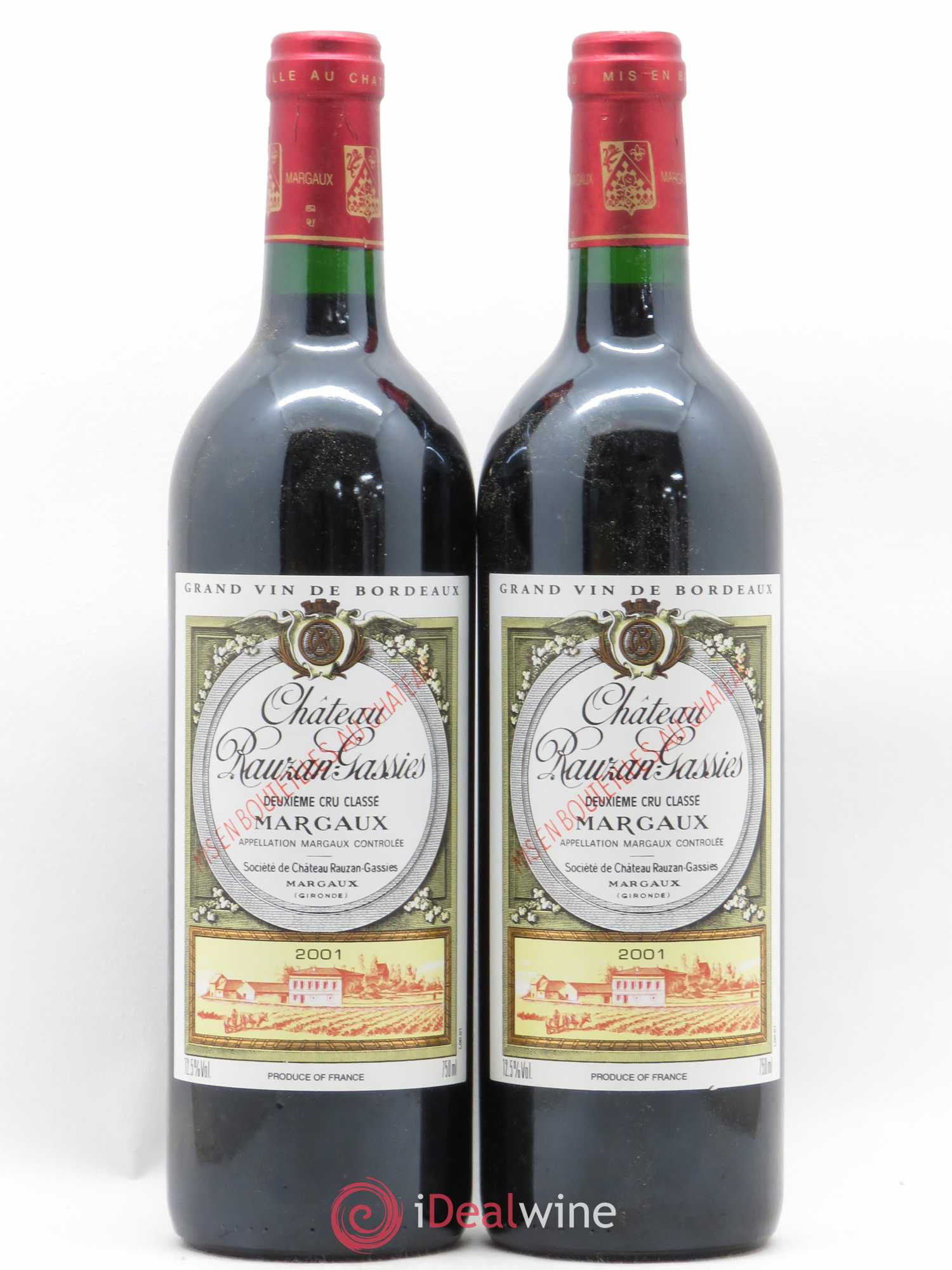 Château Rauzan-Gassies 2ème Grand Cru Classé 2001 - Lot de 2 bouteilles - 0