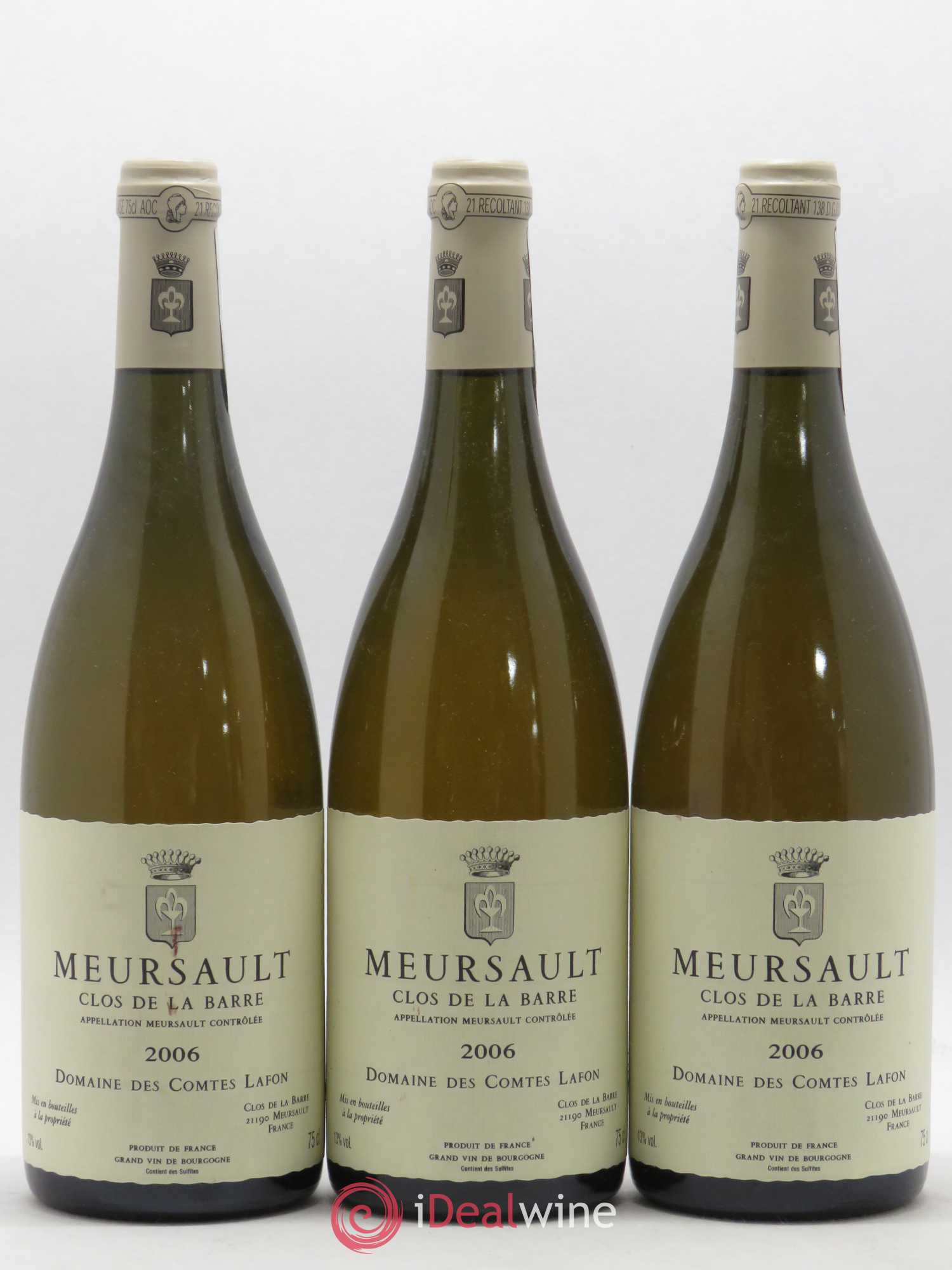 Meursault Clos de la Barre Comtes Lafon (Domaine des) 2006 - Lot de 3 bouteilles - 0