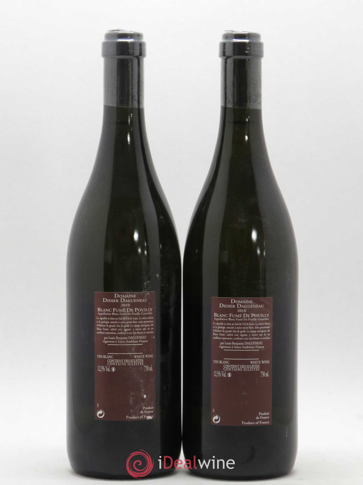 Vin de France (anciennement Pouilly-Fumé) Pur Sang Dagueneau (Domaine Didier - Louis-Benjamin) 2010 - Lot de 2 bouteilles - 1