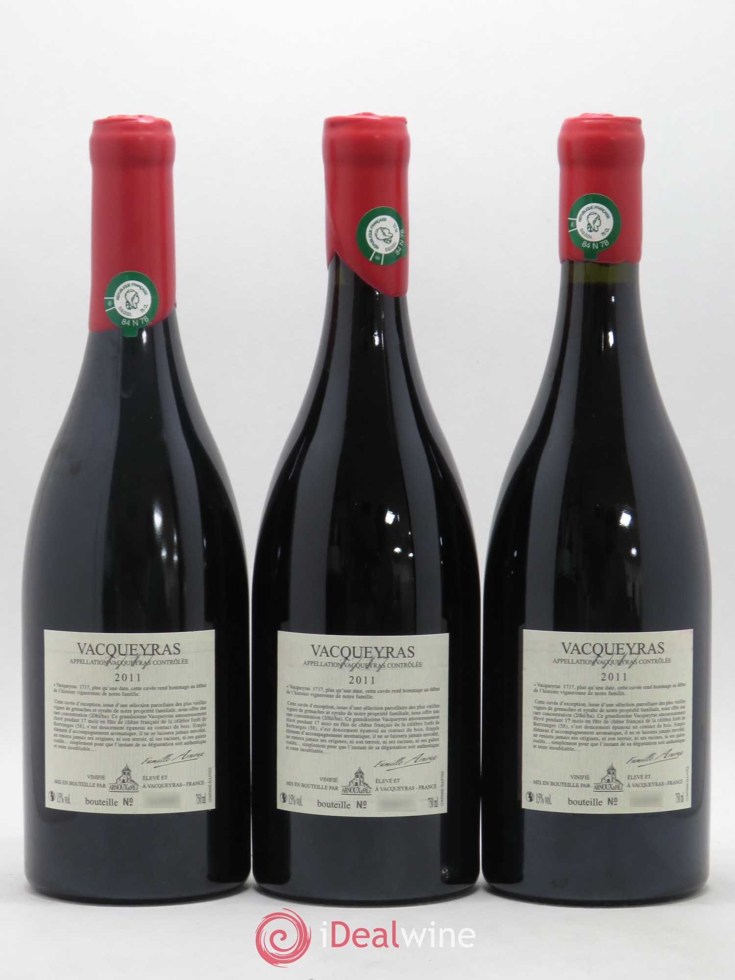 Vacqueyras 1717 Maison Arnoux et Fils 2011 - Lot de 6 bouteilles - 2