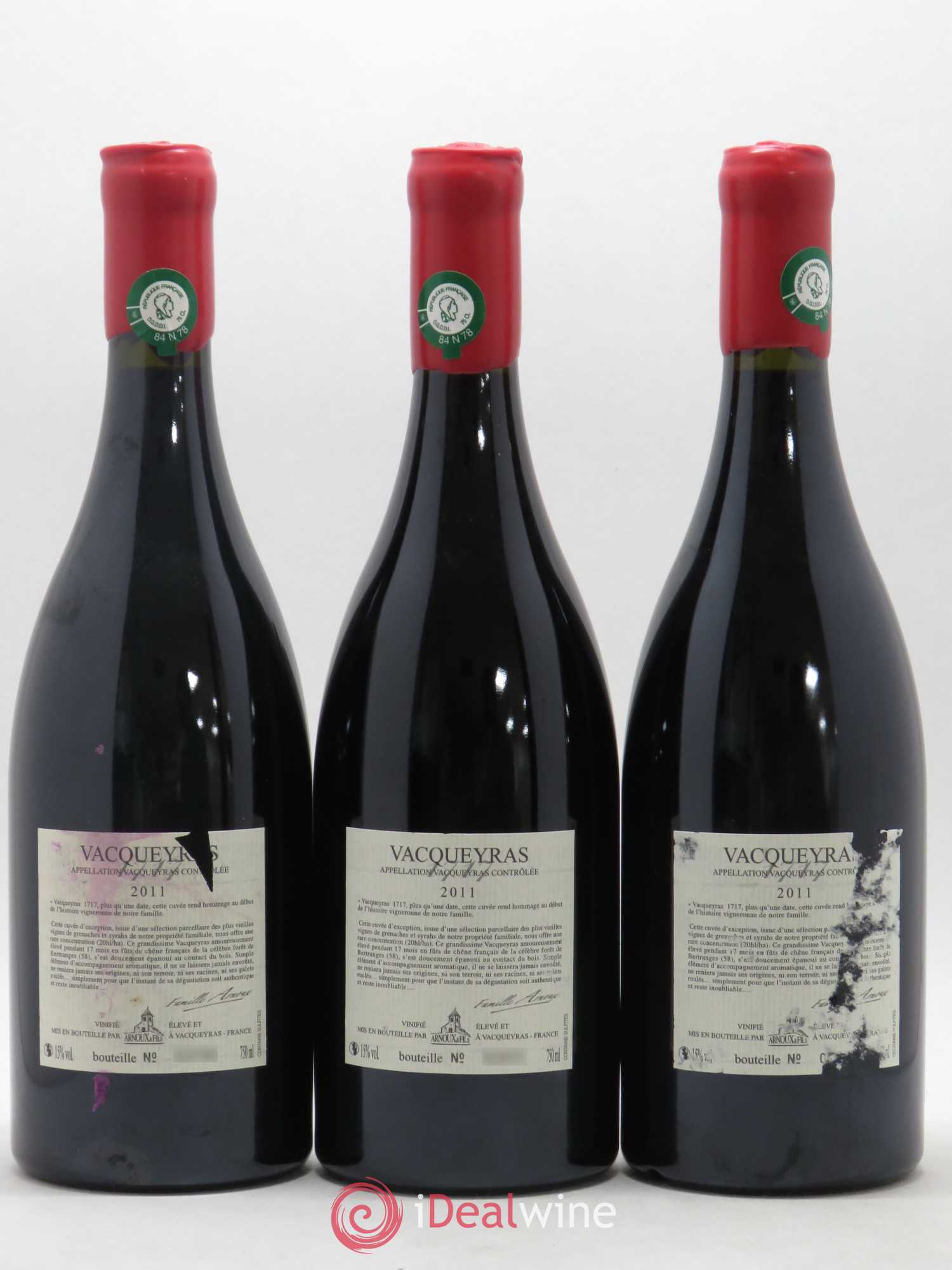 Vacqueyras 1717 Maison Arnoux et Fils 2011 - Lot de 6 bouteilles - 4