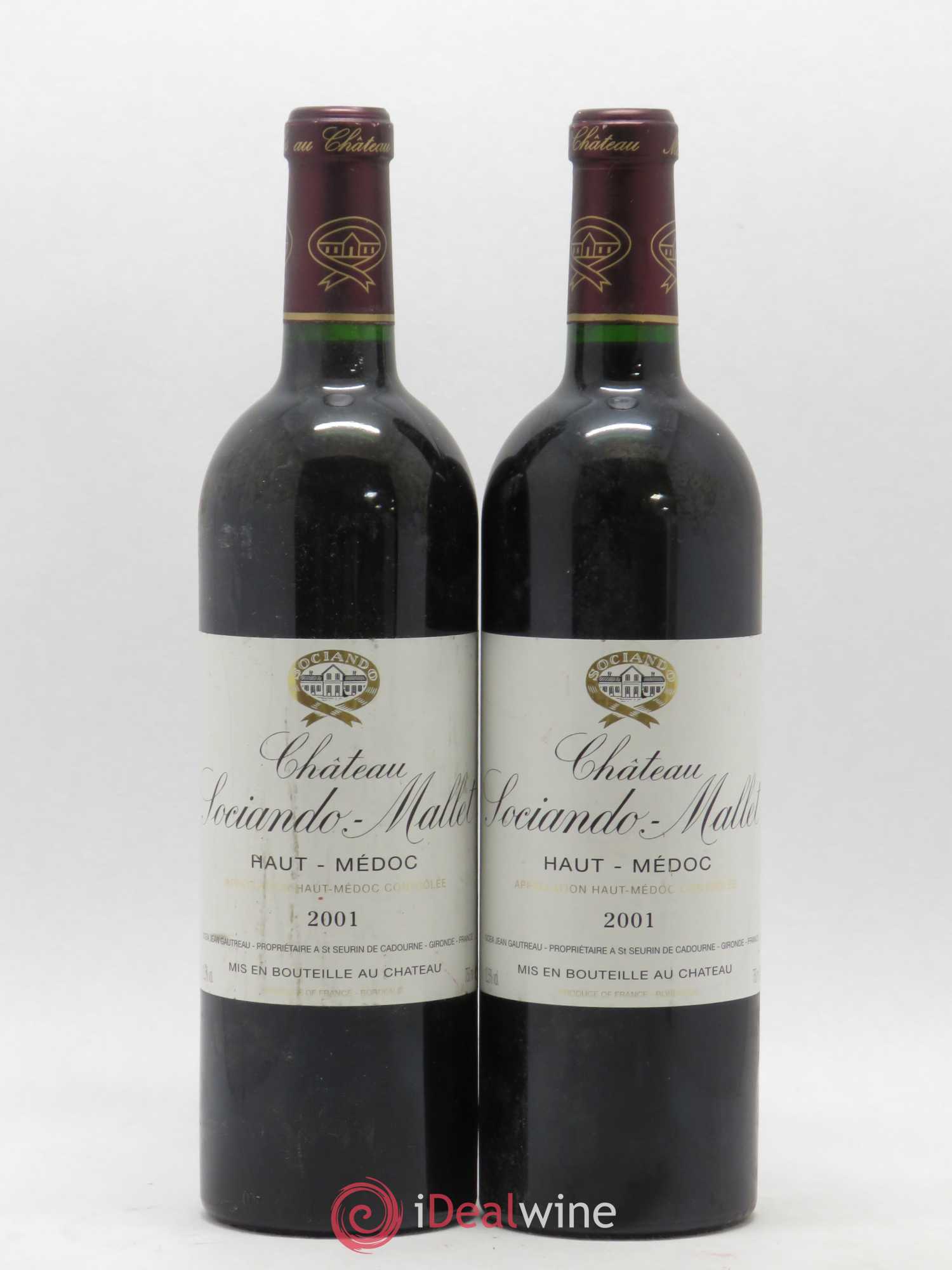 Château Sociando Mallet 2001 - Lot de 2 bouteilles - 0