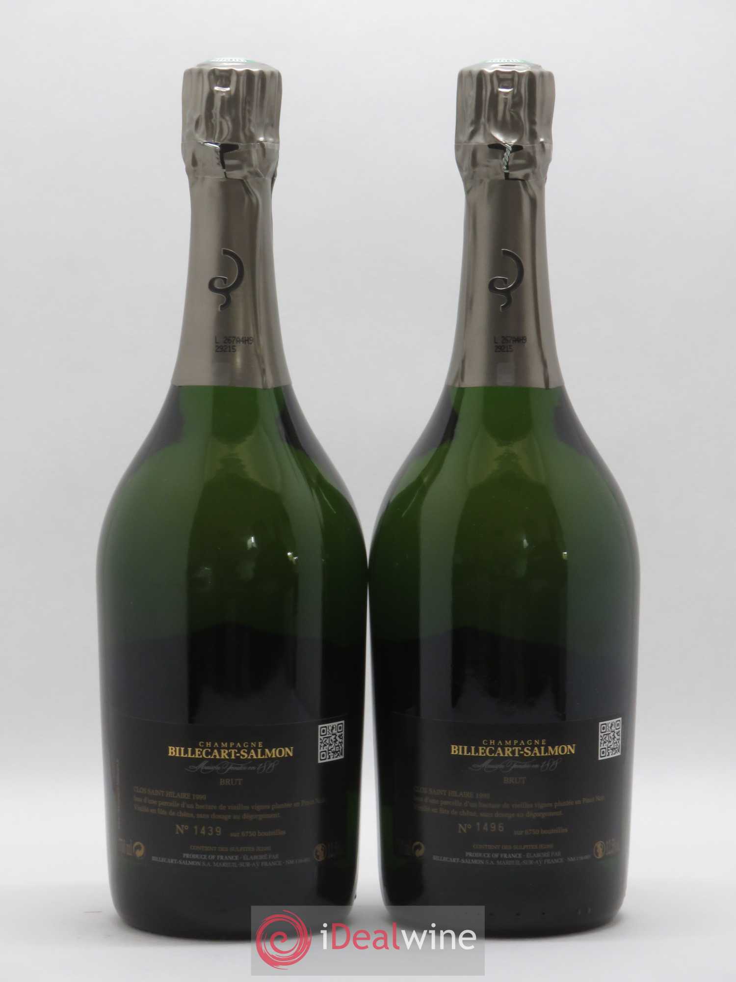 Le Clos Saint-Hilaire  Billecart-Salmon 1999 - Lot de 2 bouteilles - 1