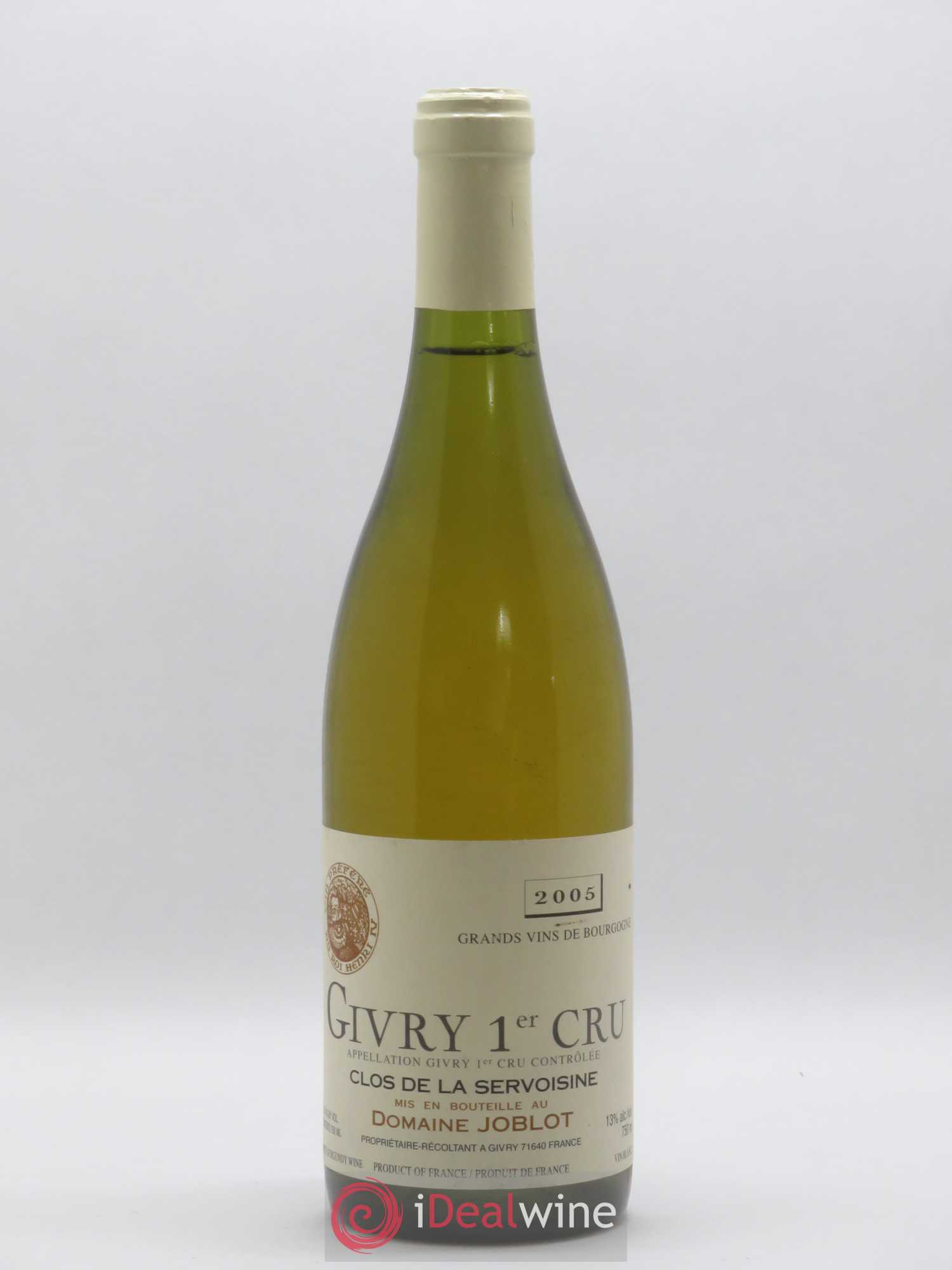 Givry 1er Cru Servoisine Joblot (Domaine) 2005 - Lot de 1 bouteille - 0