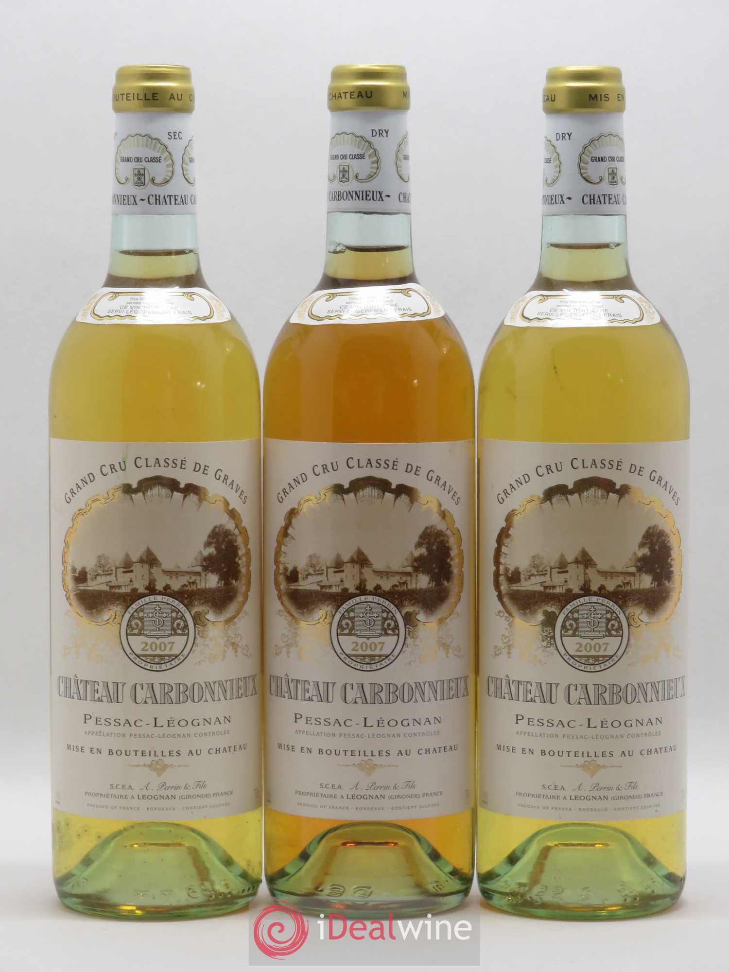 Château Carbonnieux Cru Classé de Graves 2007 - Lot de 3 bouteilles - 0