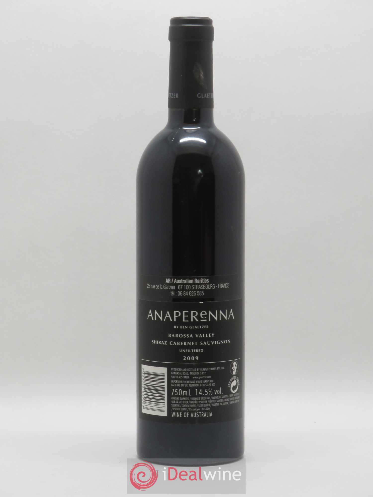 Australie Barossa Valley Anaperenna Ben Glaetzer 2009 - Posten von 1 Flasche - 1