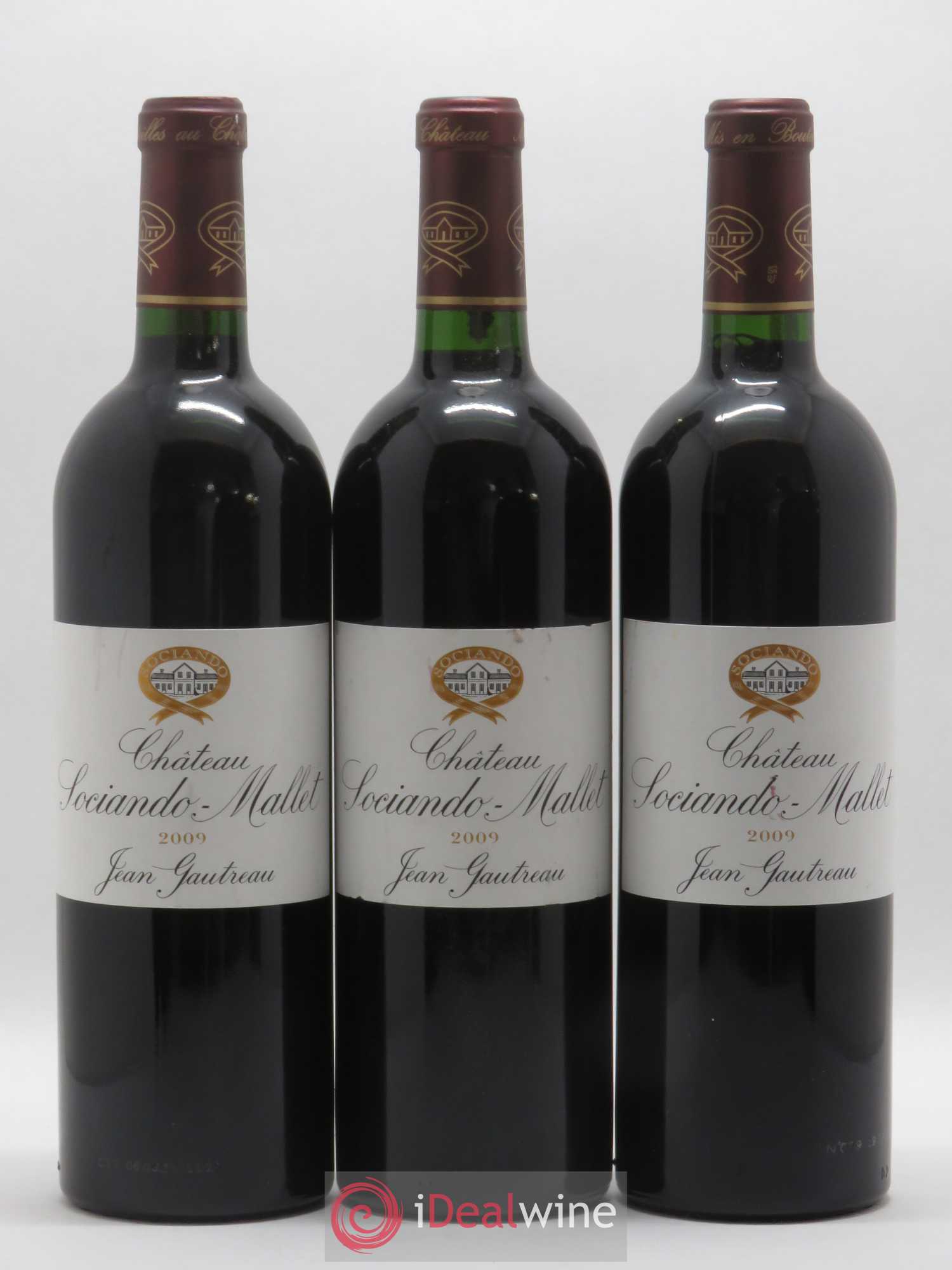 Château Sociando Mallet 2009 - Lot de 3 bouteilles - 0