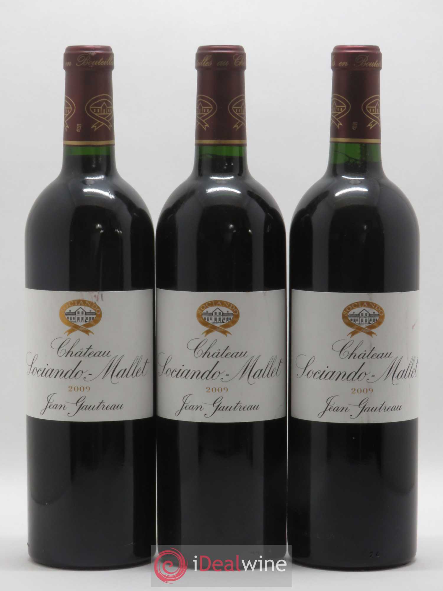 Château Sociando Mallet 2009 - Lot de 3 bouteilles - 0