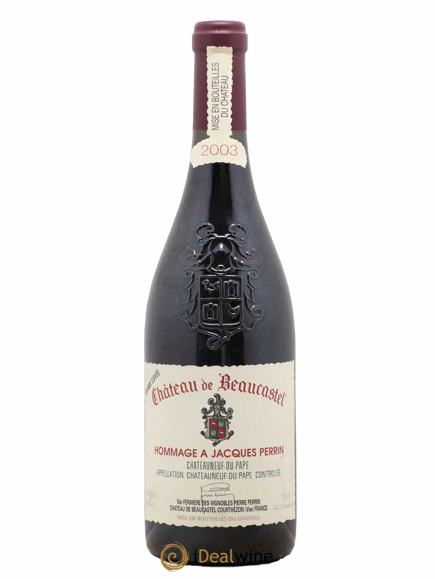 Châteauneuf-du-Pape Château de Beaucastel Hommage à Jacques Perrin Famille Perrin 2003 - Lot de 1 bouteille - 0