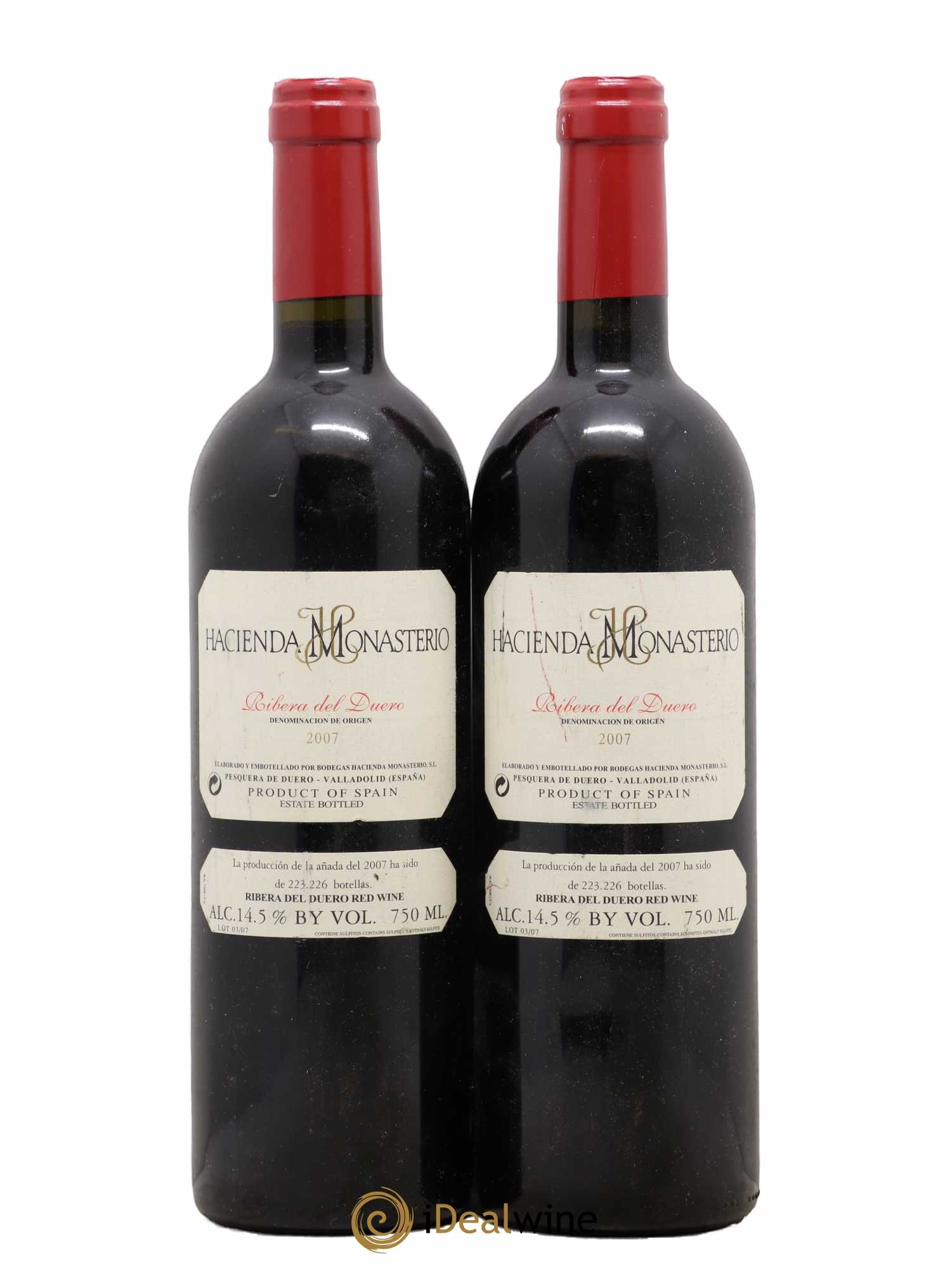 Ribera Del Duero DO Hacienda Monasterio 2007 - Lot of 2 bottles - 0